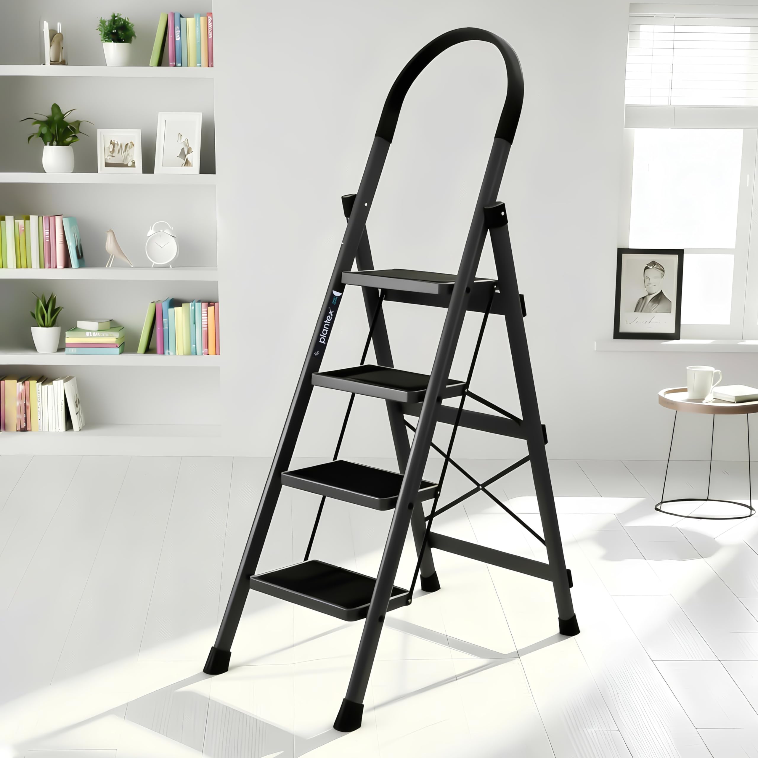 Plantex Ladder for Home 6 Steps/Foldable Ladder with Anti-Skid Wide Steps (30L x 20W cm)/Strong D-Shape Pipe with X-Support for More Stability/5 Year Warranty(Apex-White) — Amazon image 11