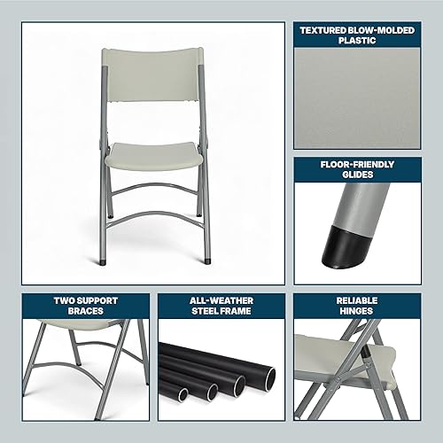 Miniatura 9 de OEF Furnishings Serie OEF600 Sillas plegables de respaldo alto, asiento de grado comercial de polietileno moldeado por soplado para uso en Gris