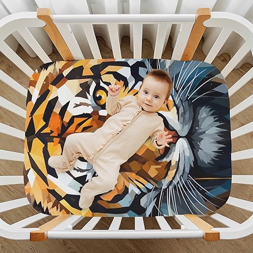 Miniatura 7 de Fitted Crib Sheets Tiger Head Baby Crib Sheets for Boy & Girl Toddler Mattress Sheets 21216150