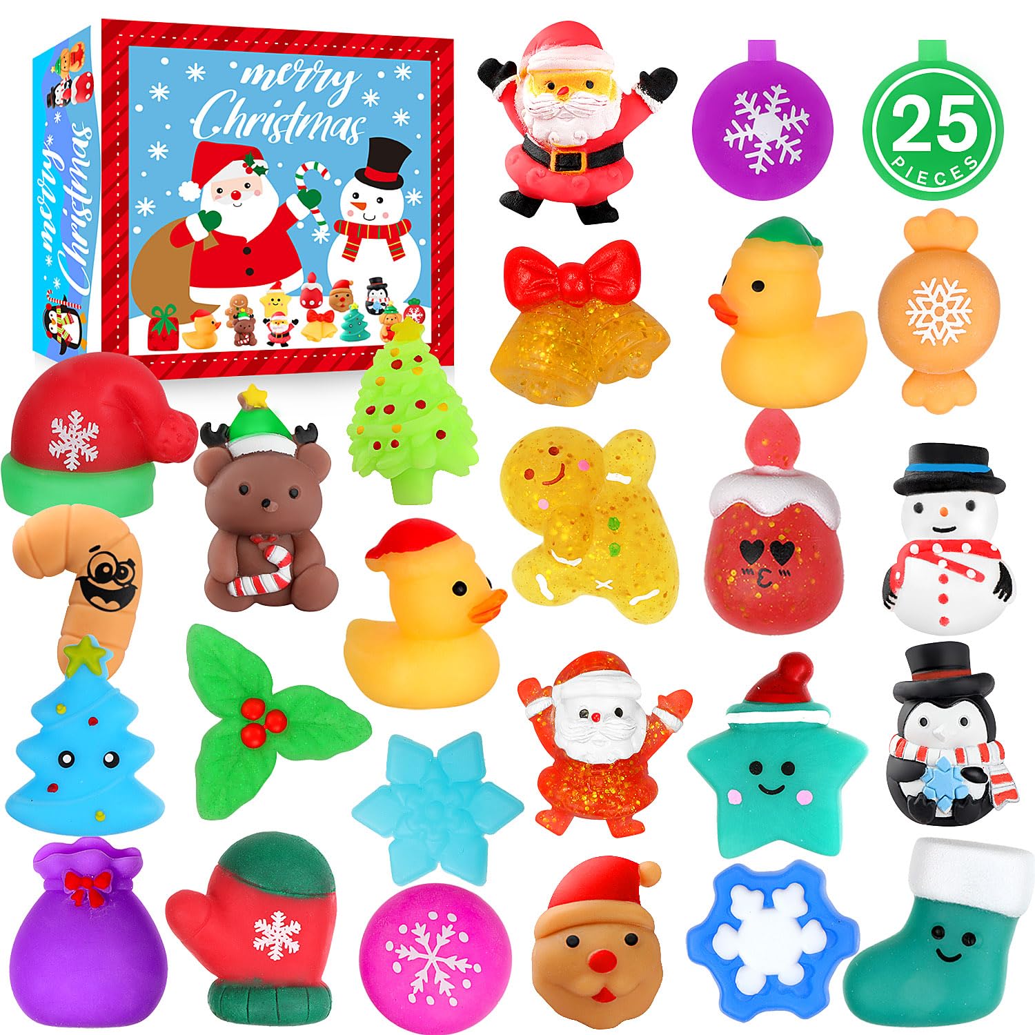 Amazon.com: LIAM&AVA Christmas Squishy Toys, 25 PCS Mochi