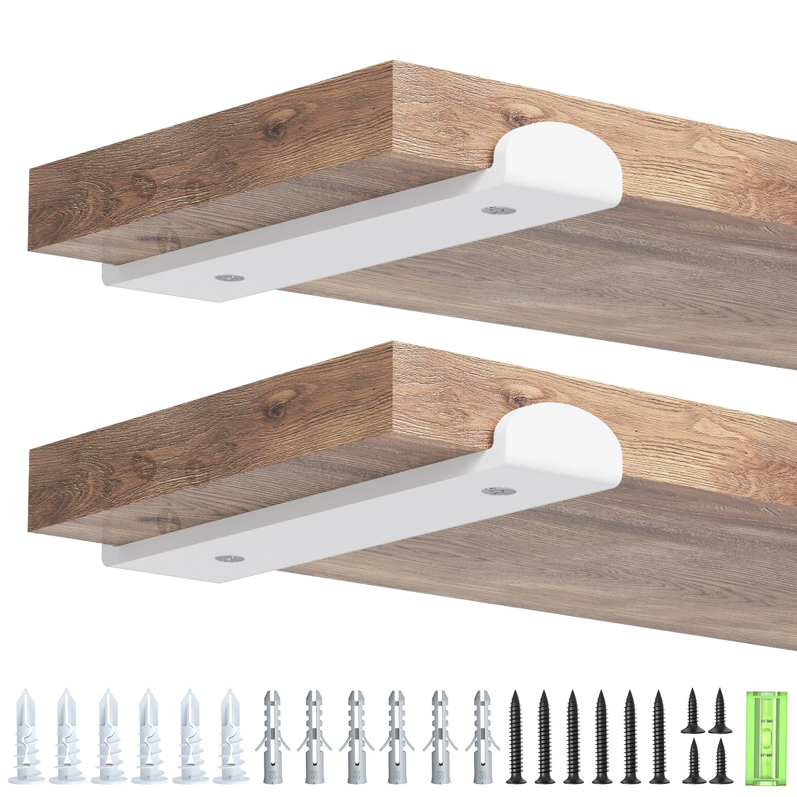 WELDUN 2 Pack Metal Scaffold Board Shelf Brackets 15 cm, Heavy Duty Wall Mounted Angle Shelving Brackets with Lips