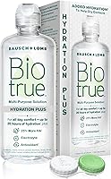 Vista 1 de Biotrue Hydration Plus solución para lentes de contacto con estuche, solución multiusos para lentes blandas, hidrata con hialuronano, limpia, aclara