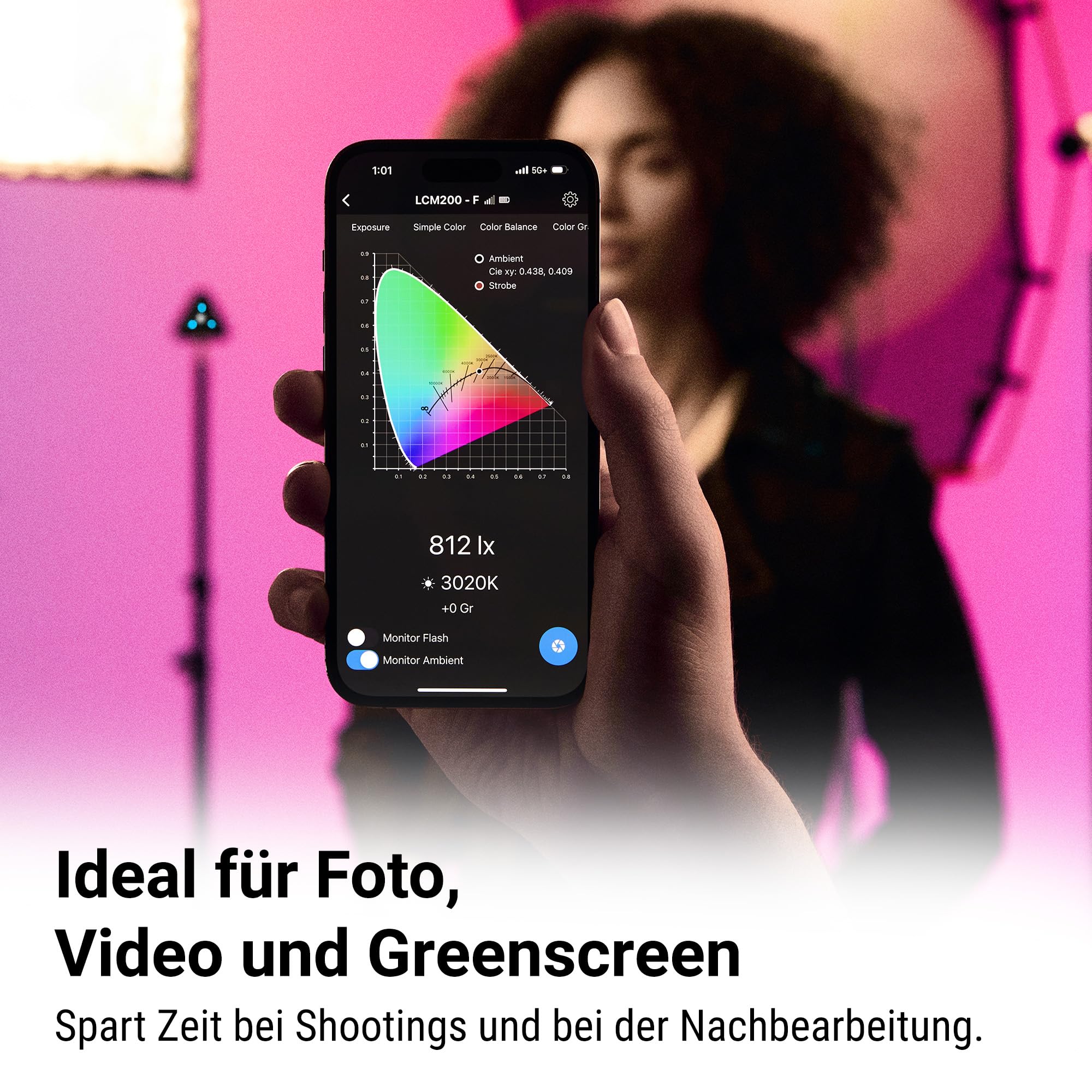 Datacolor LightColor Meter – Belichtungs- & Farbtemperaturmesser für Foto/Video, Lux, Licht & Farbtemperatur mit Bluetooth-App