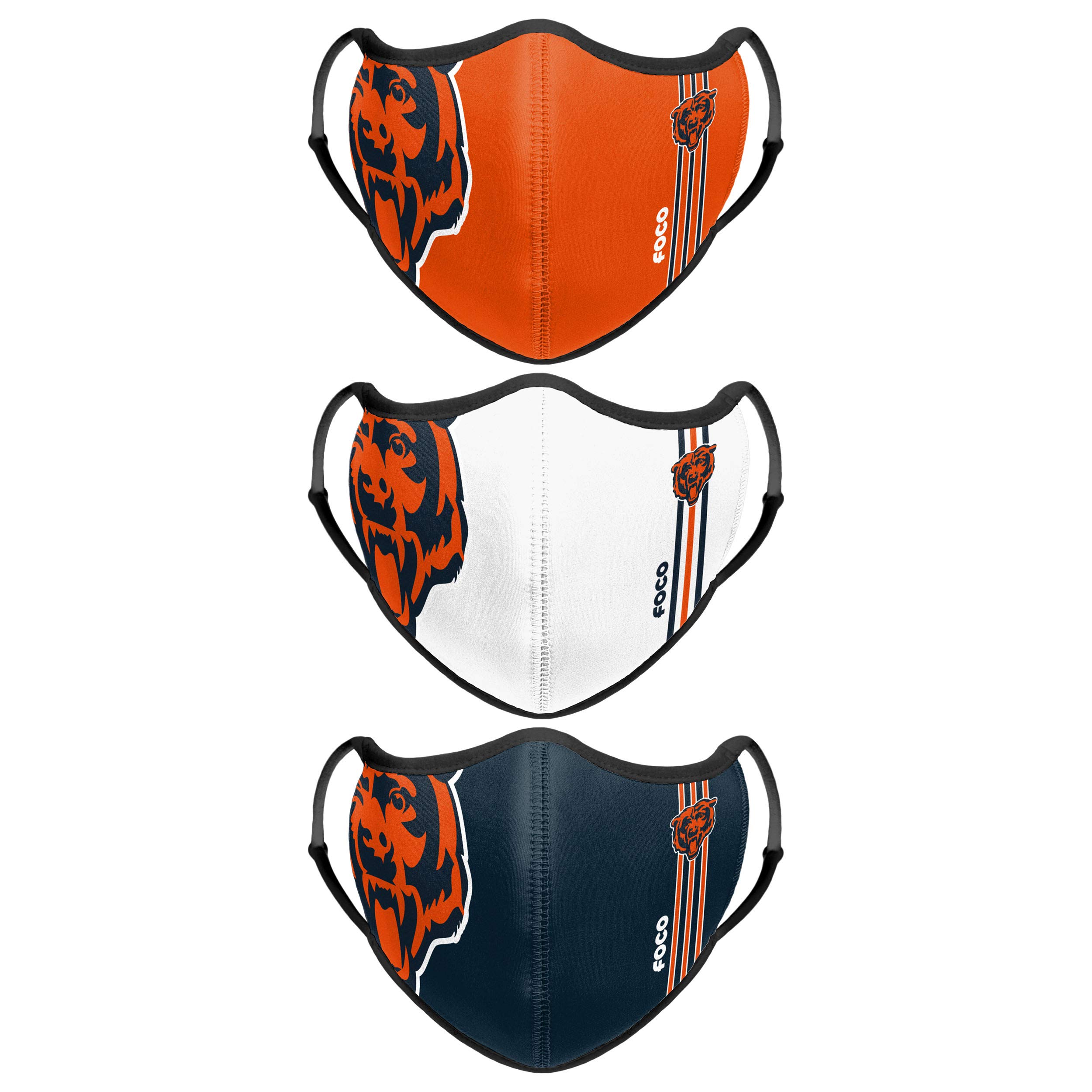 FOCO Chicago Bears NFL Sport 3 Pack Face Cover