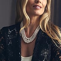 Vista 6 de Ross-Simons 6-11.5mm Cultured Pearl Graduated 3-Strand Necklace With 14kt Yellow Gold