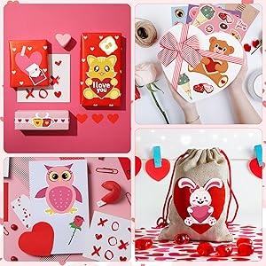 OHOME Valentines Stickers - Valentines Day Gifts for Kids School Classroom - DIY Valentine's Crafts Accessories Treats Party Favors for Toddler | Valentine Day Decorations(24 Sheets)