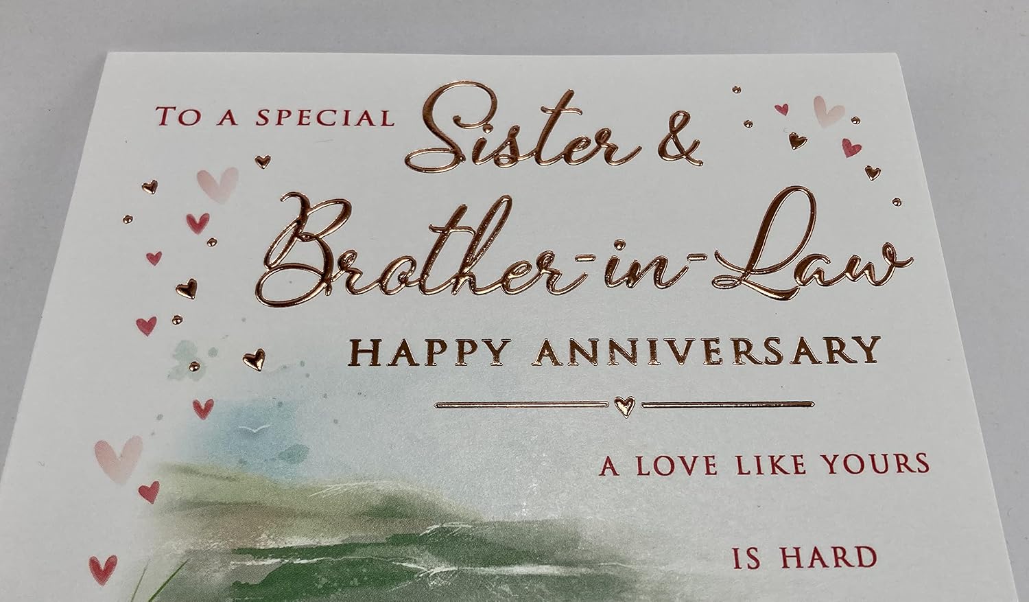 To A Special Sister and Brother in law Anniversary Card - Size 6" X 8", brown|yellow|grey|black|beige, 6 x 8 inch - Image 5