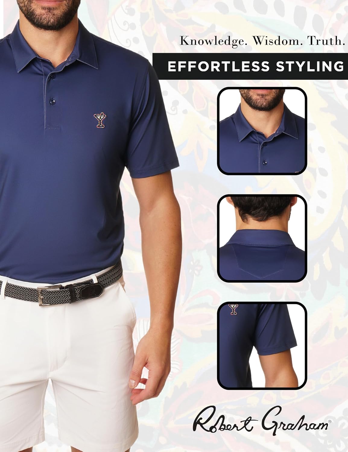 Robert Graham Men’s Martini Time Short-Sleeve Polo Shirt - Image 6