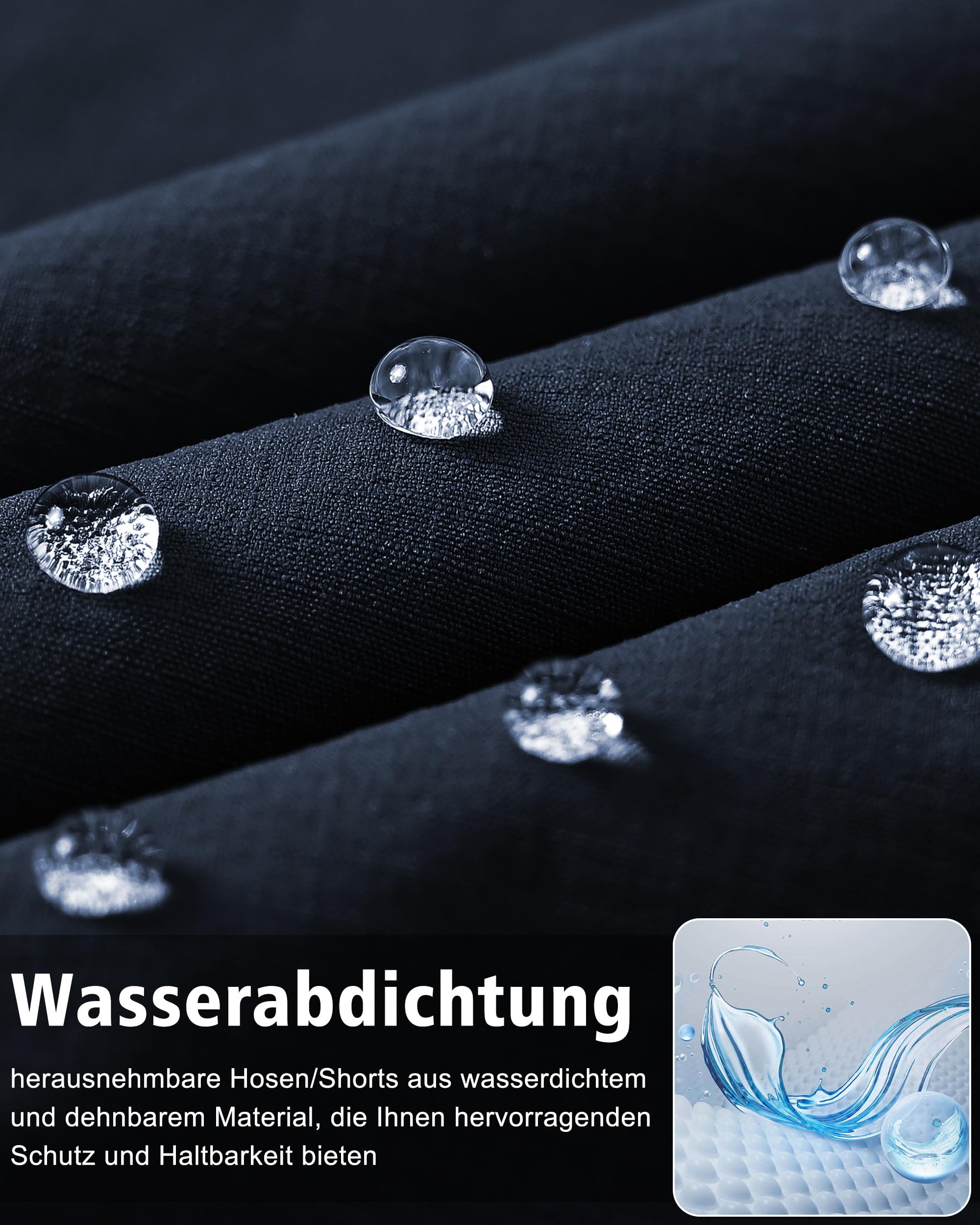 Wanderhose Herren Zip Off Abnehmbar Leicht Arbeitshosen Männer Kurz Wasserdicht Trekkinghose Herren Schnell Trockend Multi Taschen