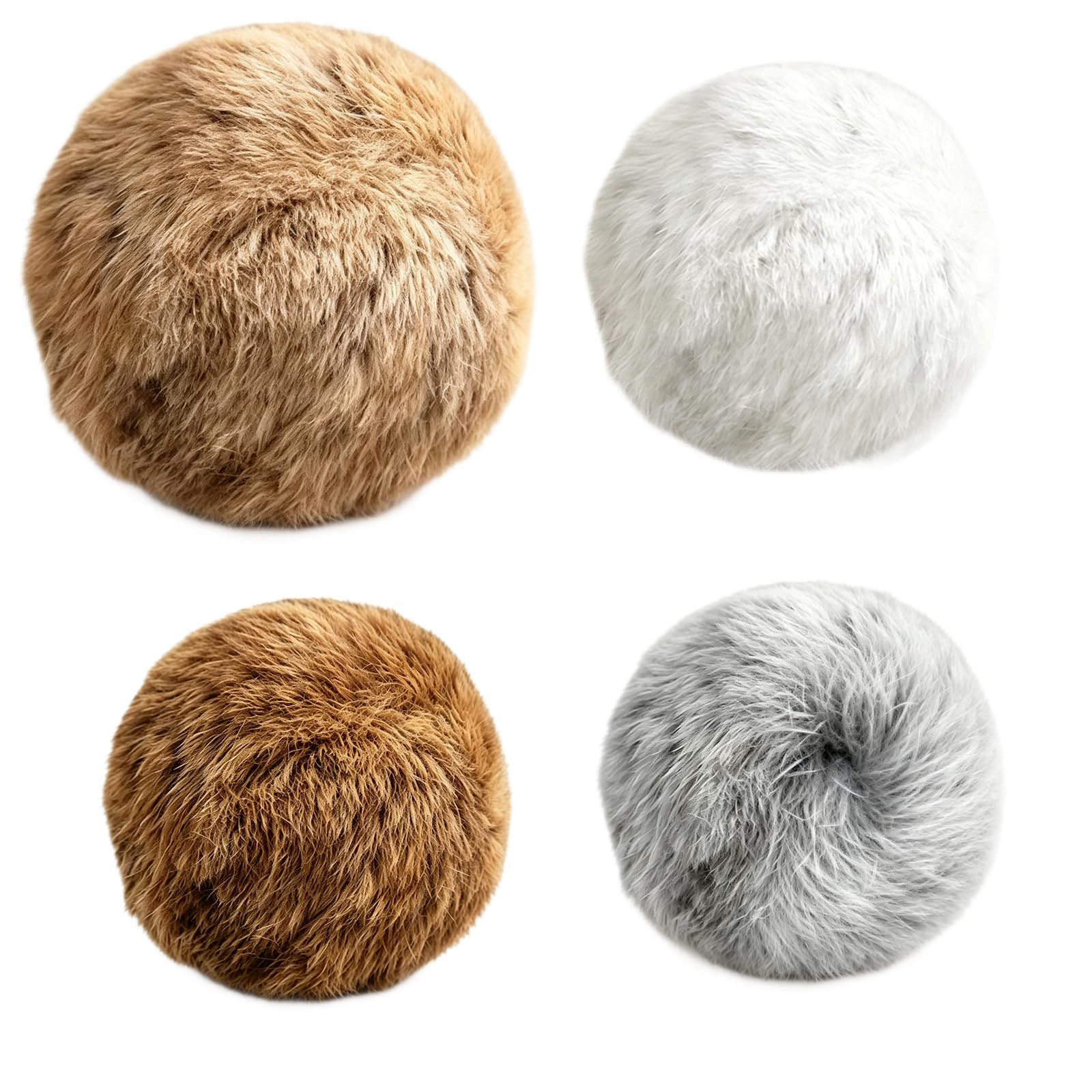 Katzenspielzeug aus Kaninchenfell, Premium, weich, flauschig, Kaninchenfell, Katzenspielzeug für Indoor-Katzen, waschbar, interaktives Katzenspielzeug, Übungsball zum Jagen, Treten und Binden