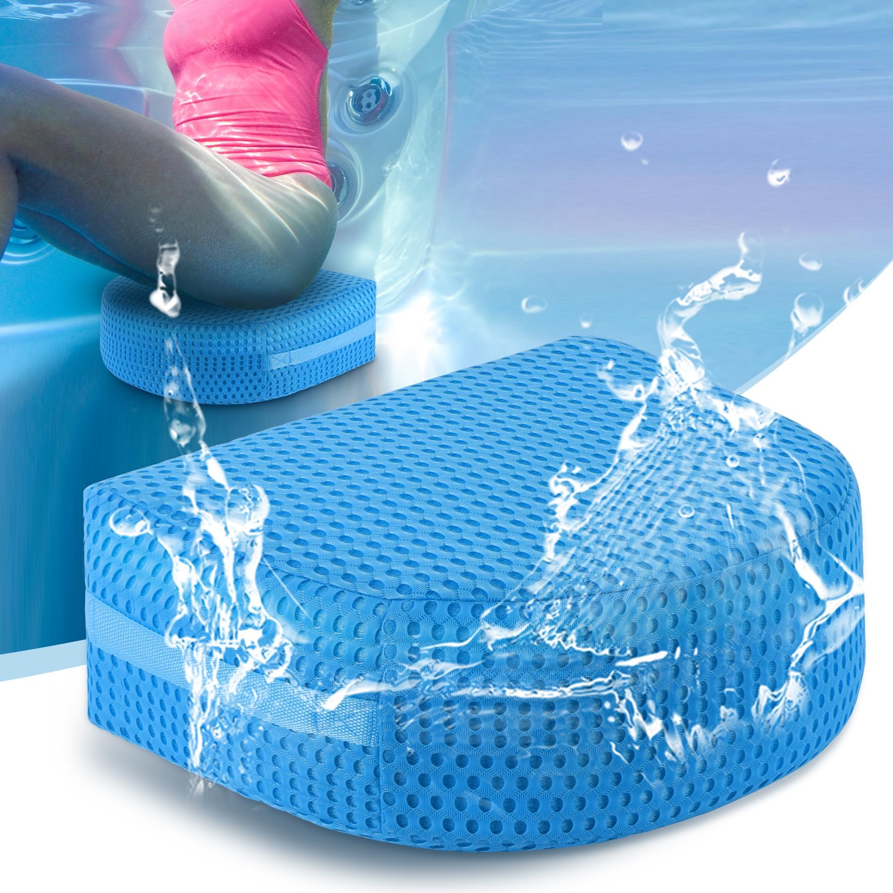 HUGABOOM Large Padded Pillow for Hot Tub with Water Cleaner