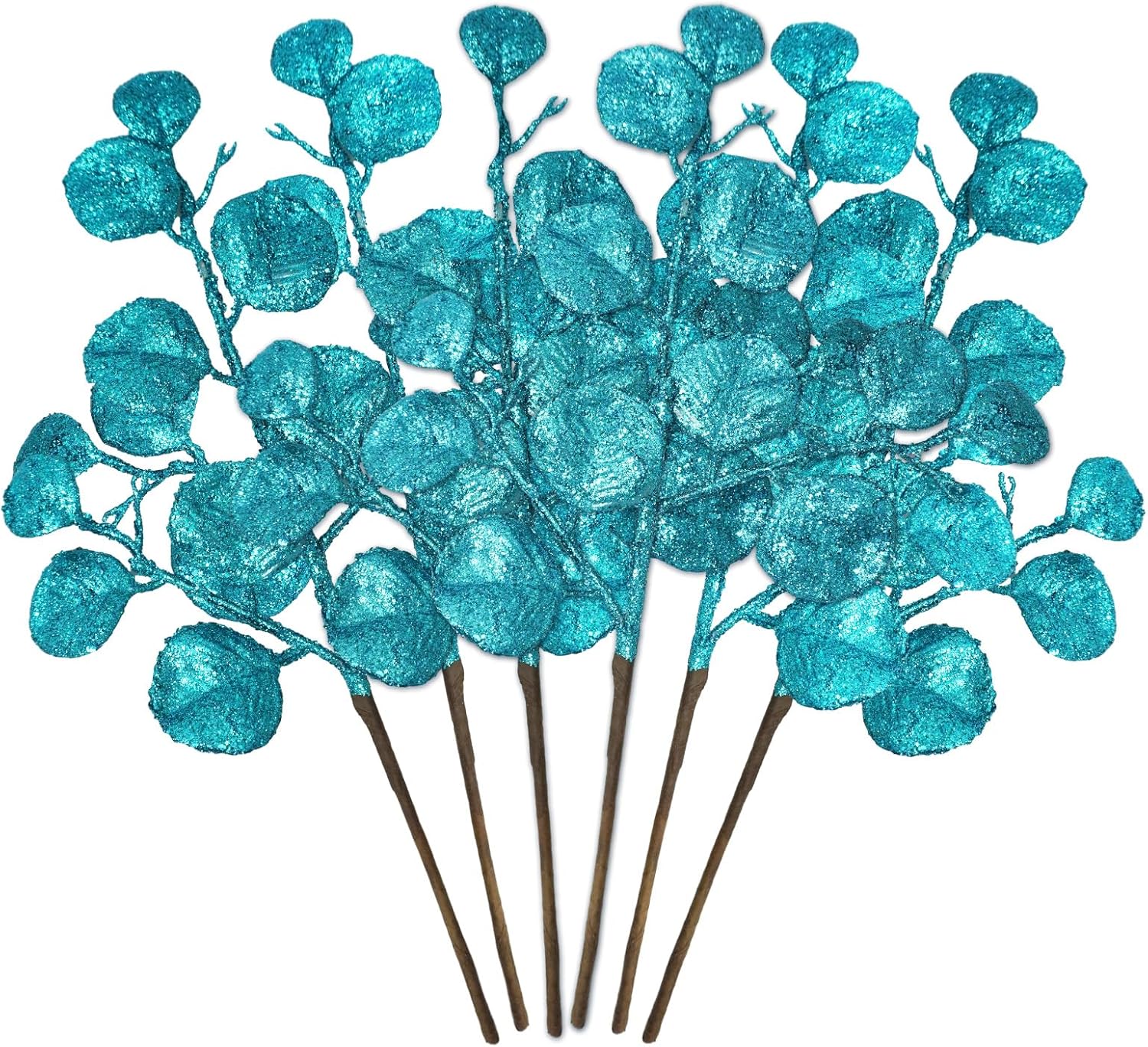 unlemoni 6 Pieces Teal Blue Christmas Tree Picks and Sprays