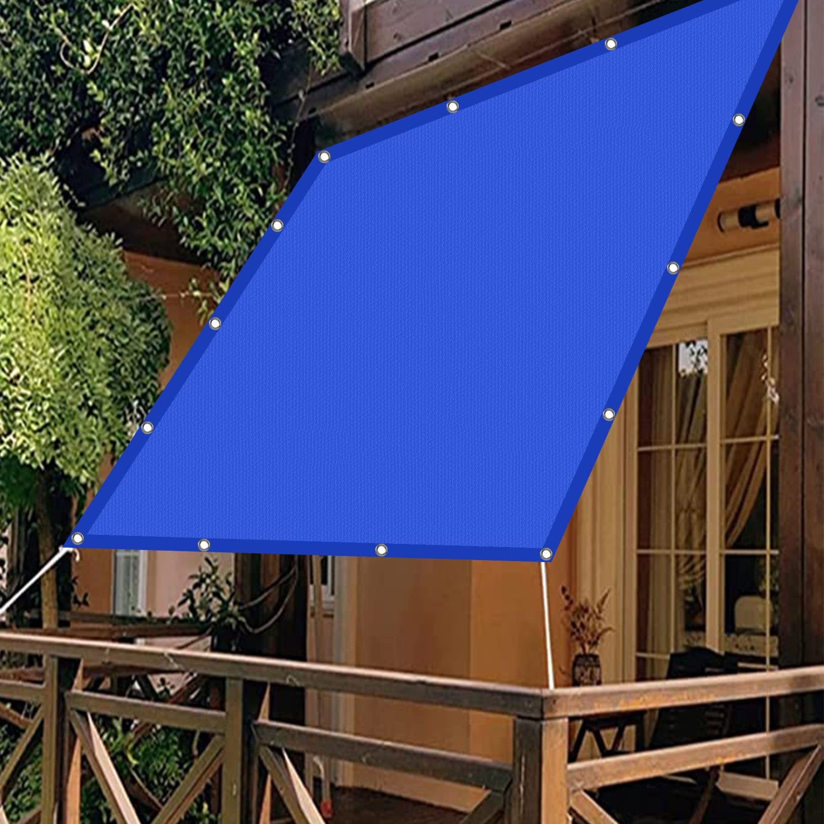 Voile d'ombrage rectangulaire bleu foncé pour l'extérieur et la serre