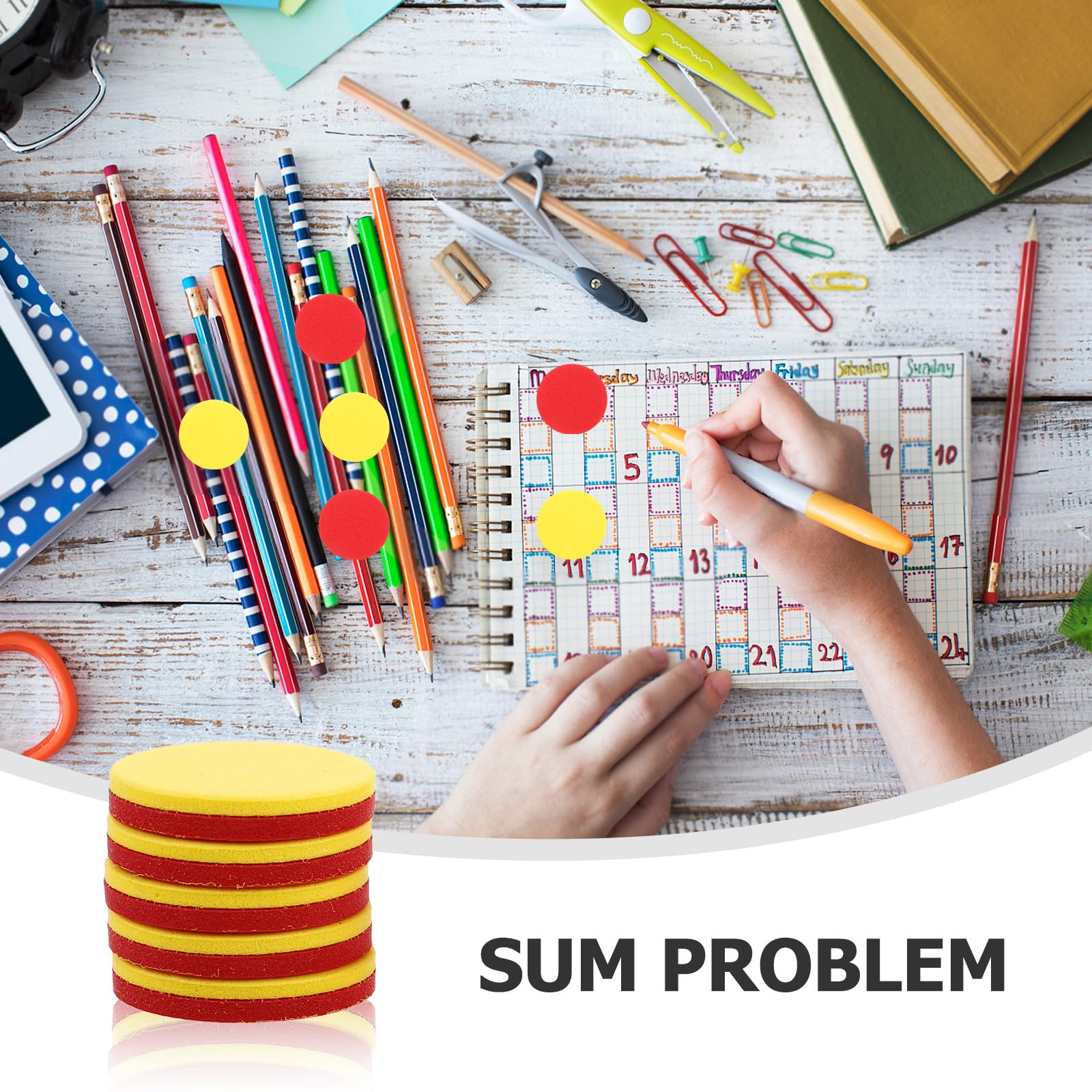 TOYANDONA 200 Stück Runde Mathematik Zählchips aus Eva für Kinder mit Zweifarbigen Zählscheiben Sicher und Leicht Handhabbar für Klassenzimmer und Lernspiele