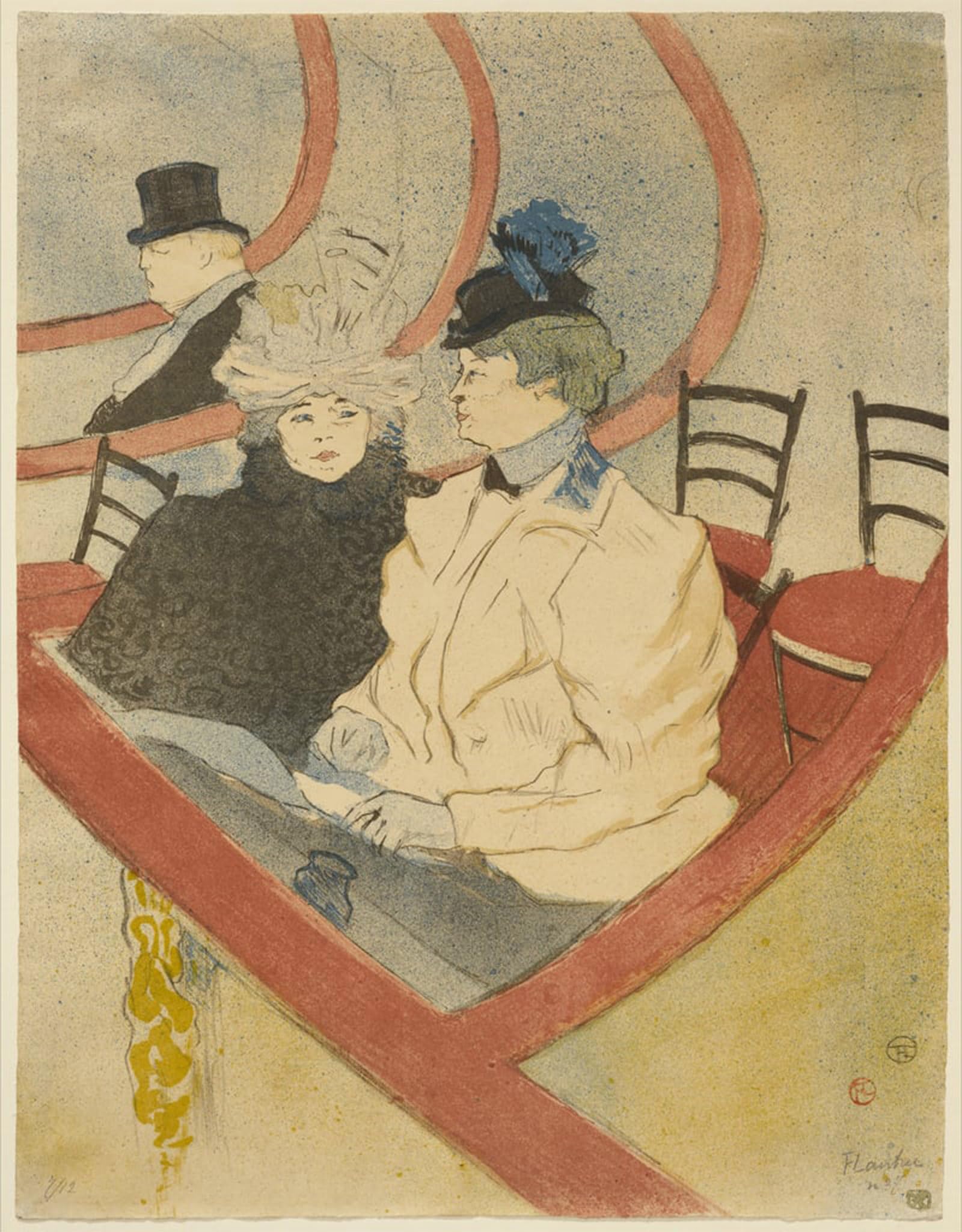 POSTERIIk Vintage Print Pop Art Landscape Artwork Box in the Grand Tier by Henri De Toulouse Lautrec Art Prints for Office Home Decor 60x90cm