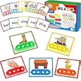 Aizweb CVCC & CCVC Word Game,Phonics Games Flash Cards for Preschool Kindergarten Classroom Supplies,Special Education Reading Manipulative Montessori Spelling Toy for Learning Activity Teacher School