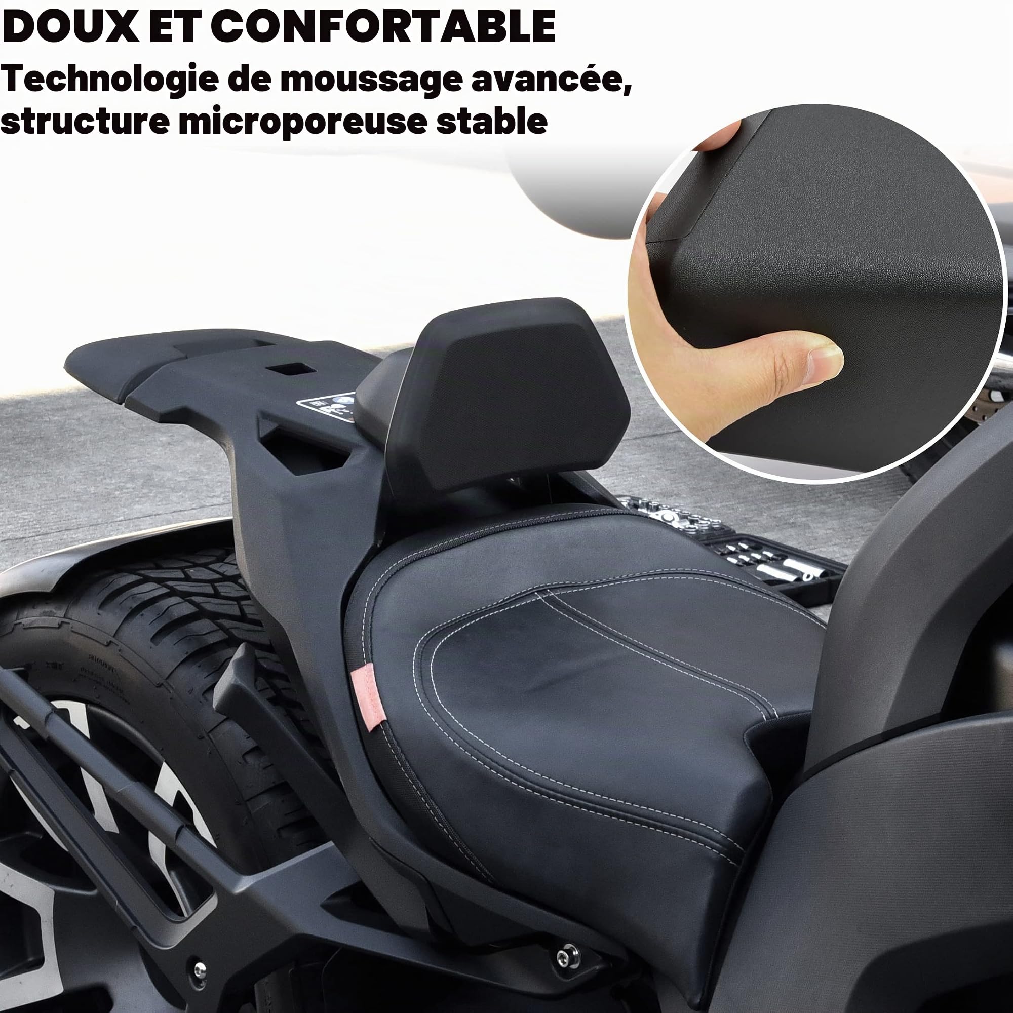 1Up Dossier conducteur pour Can-Am Ryker, SAUTVS Sport Kit de dossier conducteur pour Can Am Ryker 600 900 et Ryker Rally 2019-2022 (1 pièce, pièce de rechange #219400960)