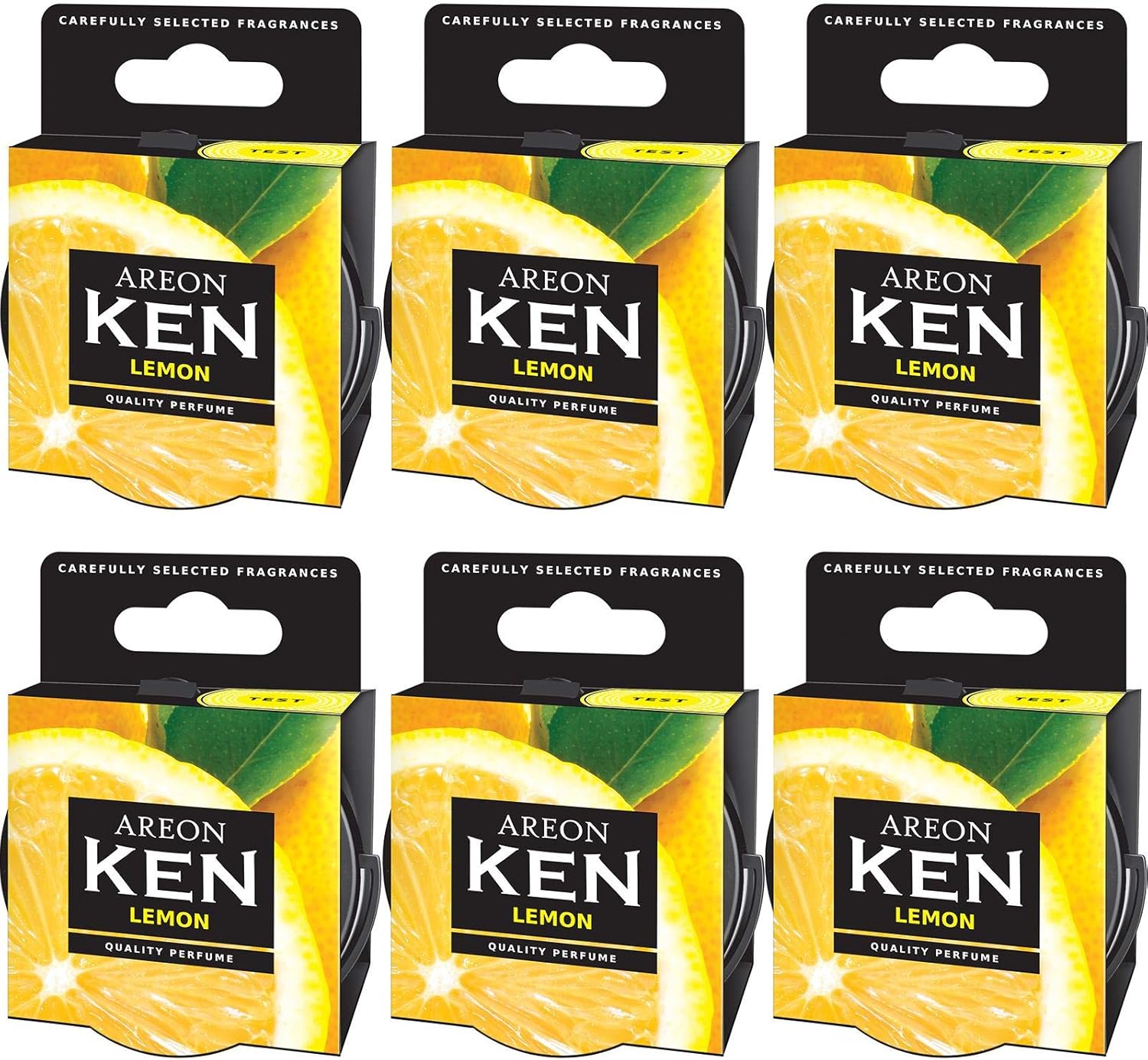 AREON Ken Auto Luchtverfrisser Citroen Thuis Tropische Fruit Geur Tin Kan Mini Top Up Verstelbare Geventileerde Deksel 3D Multi Pack van 6