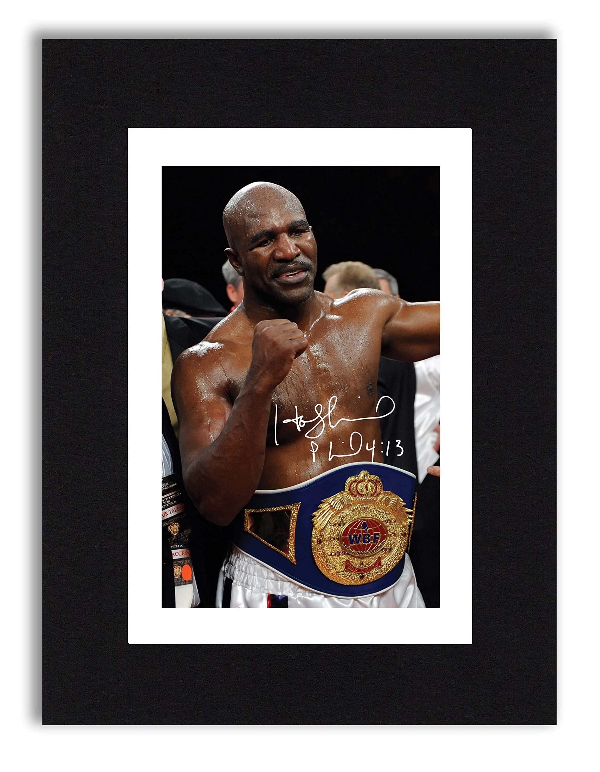 Evander Holyfield - Boxing Signed 8x6 Inch Mounted Photo Print Pre Printed Signature Autograph Fan Gift, Ready To Be Framed. Wall Art Artwork