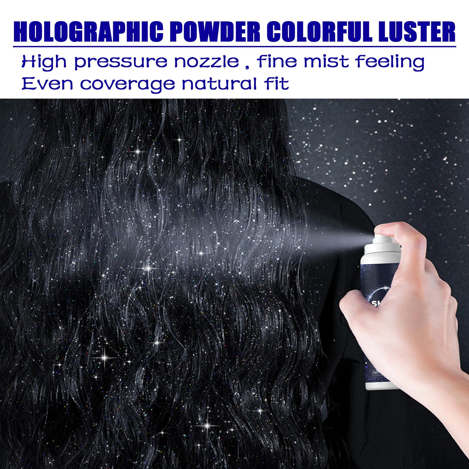 Spray glitterato per capelli e corpo, spray glitterato per corpo e capelli - spray scintillante tutto in uno per feste, kit atomizzatore glitterato per festival con glitter argento (8 bottiglie)