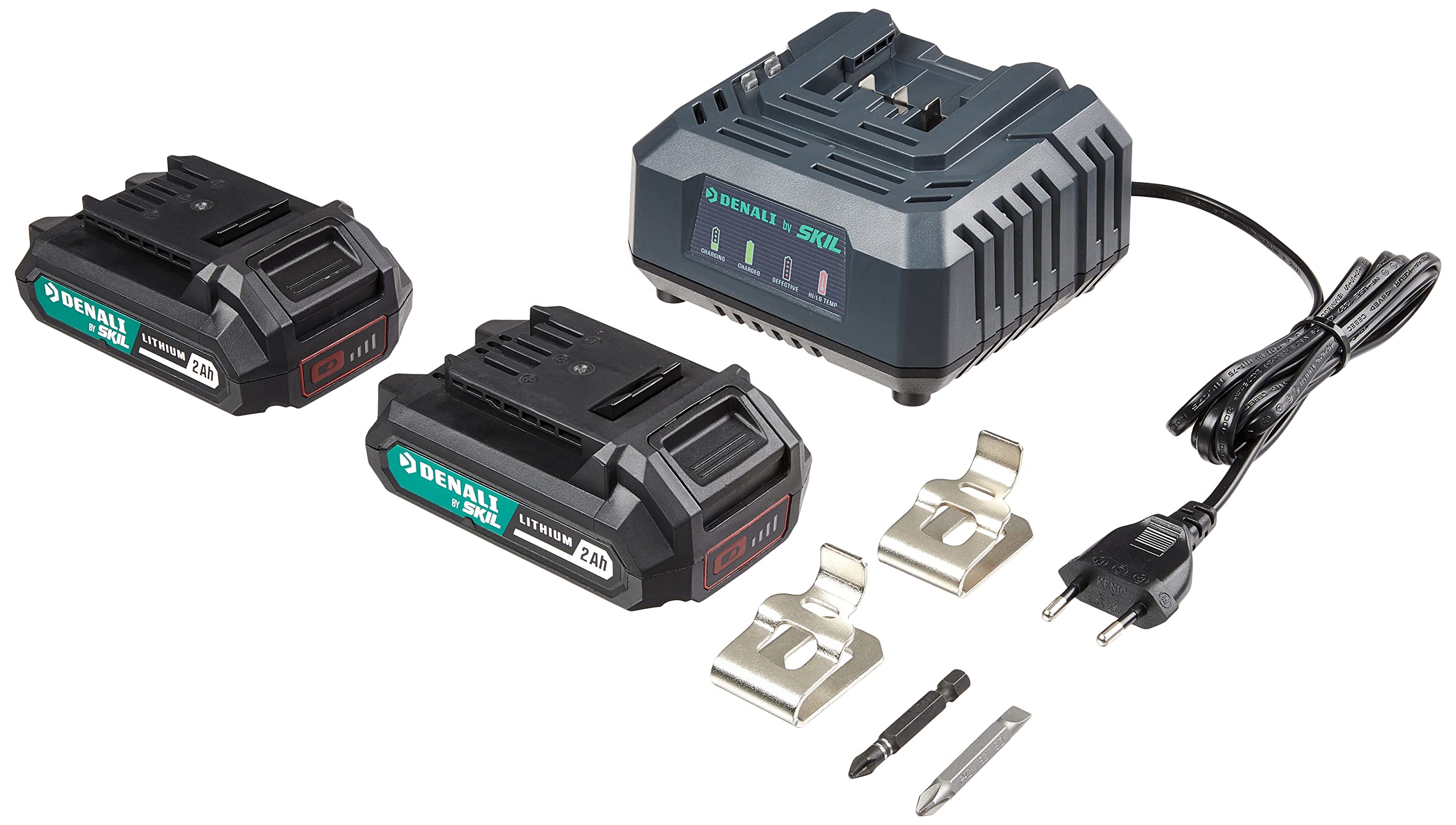Amazon-Marke: Denali by SKIL, Schlagschrauber-Kombination, 18 Volt (20 V max.), inklusive zwei 2,0 Ah Lithium-Akkus und Ladegerät, Grün