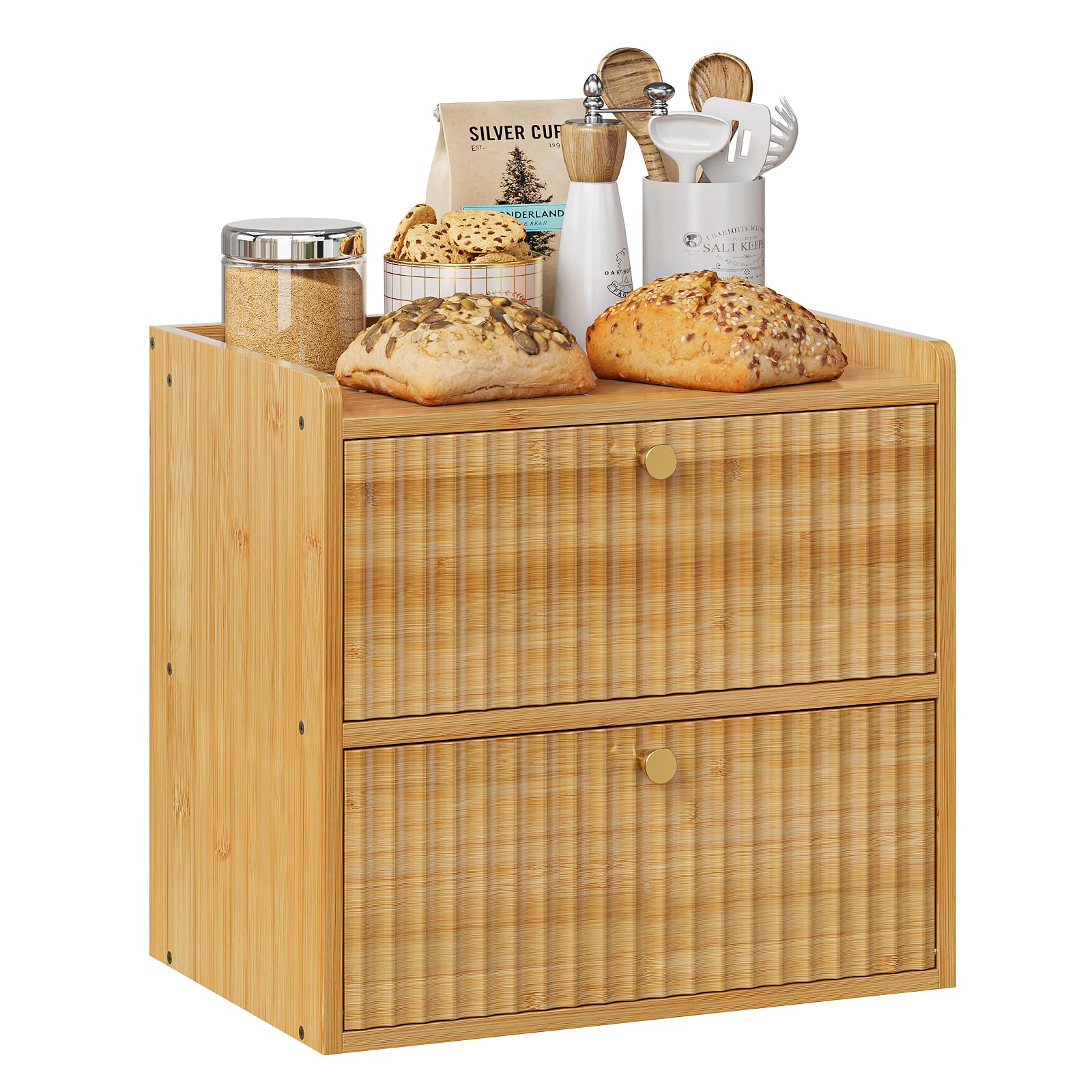 Photo 1 of ***MISSING PARTS***
Trironsun Rustic Bread Box for Kitchen Countertop Bamboo Bread Storage Container Bin Double Layer BreadBox Farmhouse Large Capacity Food Organizer (Natural Bamboo)