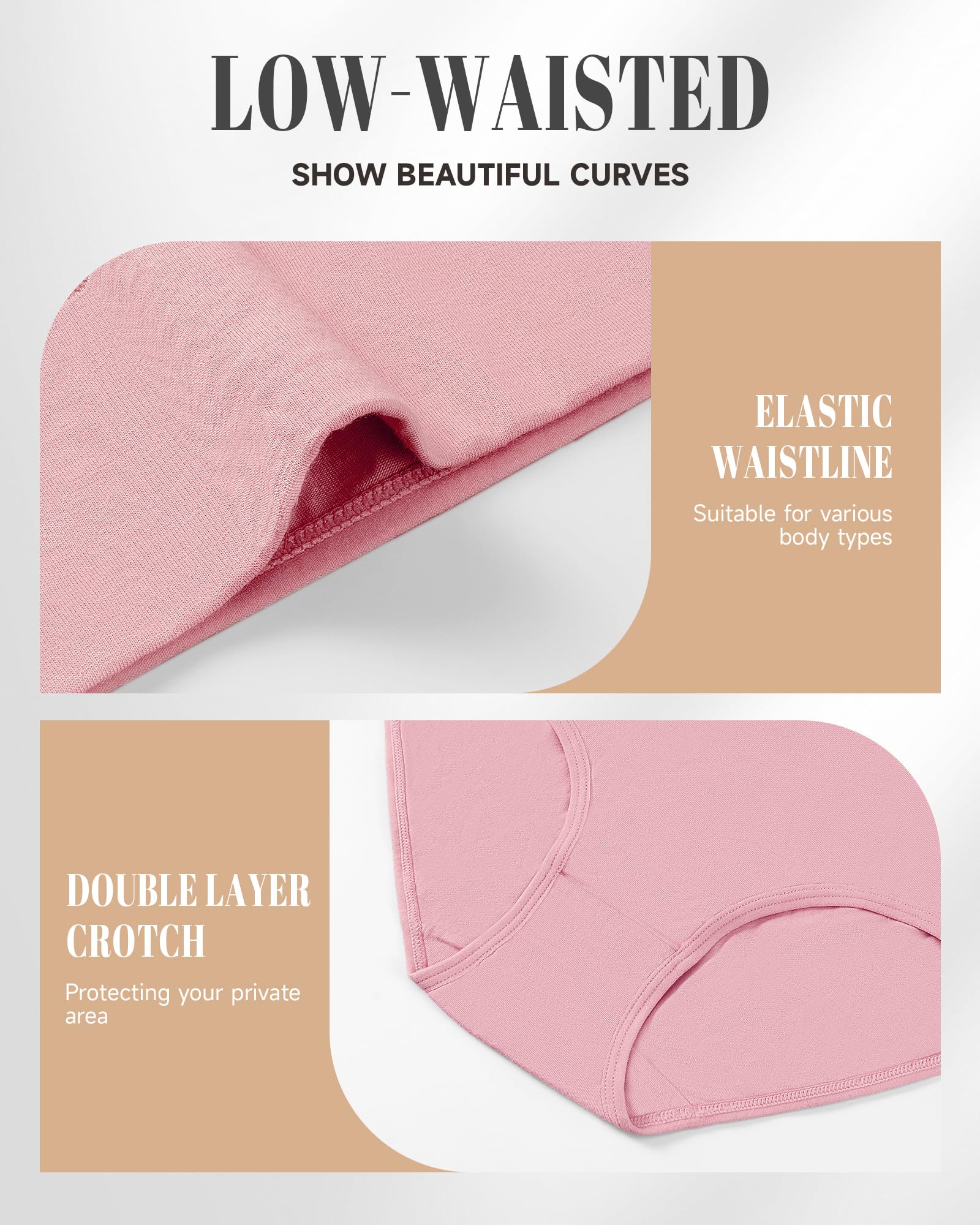 PULIOU Culotte Femme Coton sous-vêtements Femme Stretch Taille Moyenne Panties Slip Respirant Multipack Paquet de 5/6