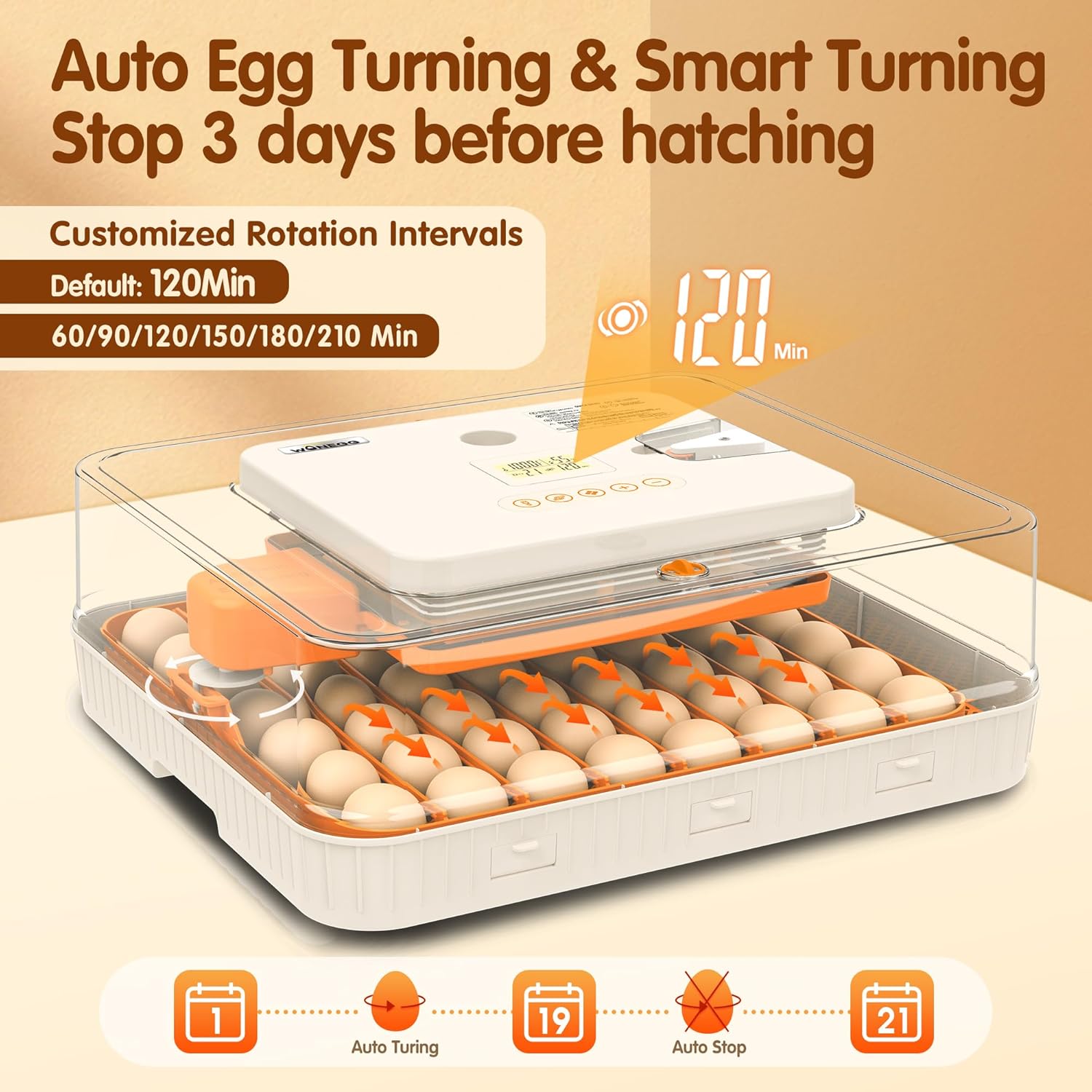 56 Eggs Incubators for Hatching Eggs - Automatic Egg Turner with Temperature and Humidity Control, Egg Candler, Incubator for Hatching Chicken, Duck, Goose, Pigeon, Quail, Parrot Eggs