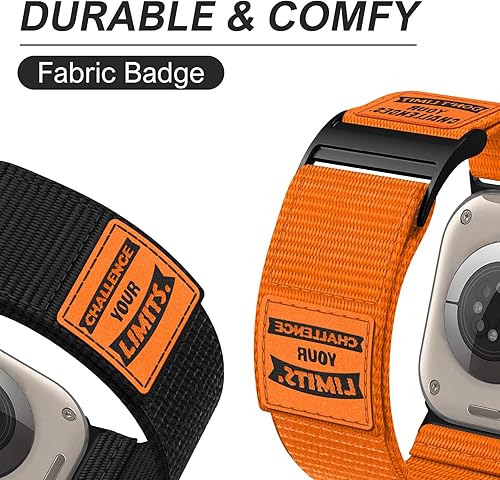Miniatura 4 de Bandiction Paquete de 2 correas de nailon resistentes compatibles con Apple Watch Band Ultra 2Ultra de 1.929 in, 1.772 in, 1.732 in, 1.654 in,