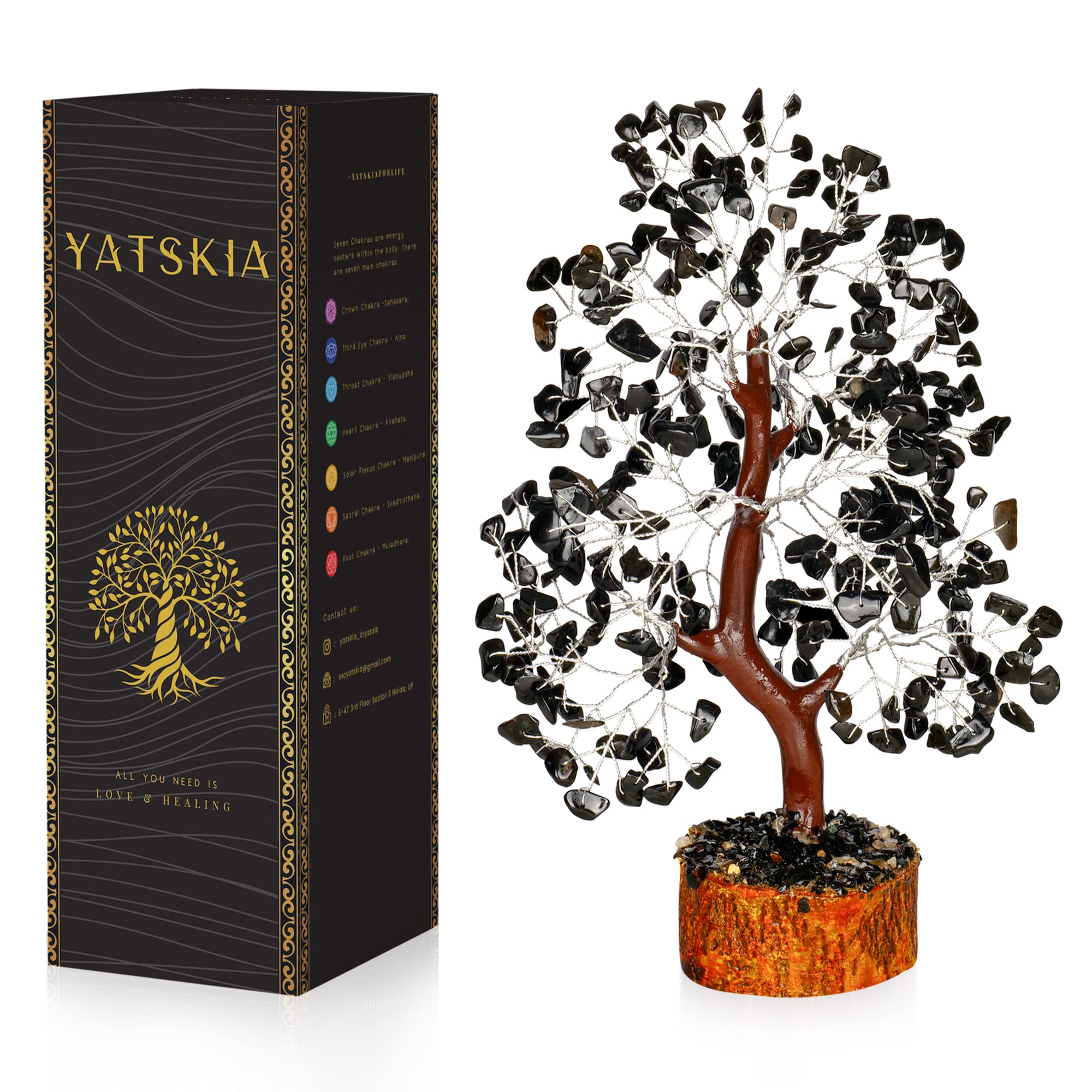 Sponsored Ad – YATSKIA Black Tourmaline Crystal - Bonsai, Money, Tree of Life Decor, Chakra Tree of Life, Energy Gifts for Women, Crystals and Gemstones