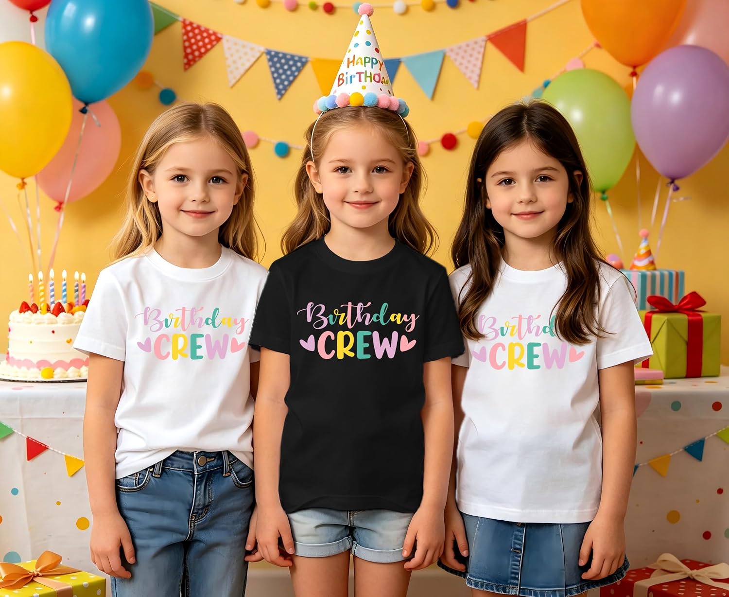 Toddler Birthday Girl Shirt Girls 5-9 Year Old Birthday Gifts T-Shirt 5 6 7 8 9th Happy B-Day Crew Party Tops