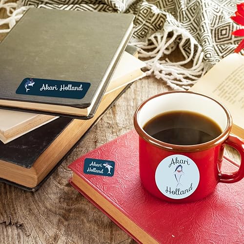 Miniatura 7 de Calcomanías personalizadas con nombre, 105 unidades, etiquetas impermeables para guarderías, etiquetas de ropa, botellas de agua, loncheras, libros