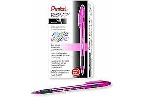 Pentek Razzle-Dazzle Ballpoint Pens, 1.0mm Medium Line, Pink Barrel, Black Ink, Box of 12