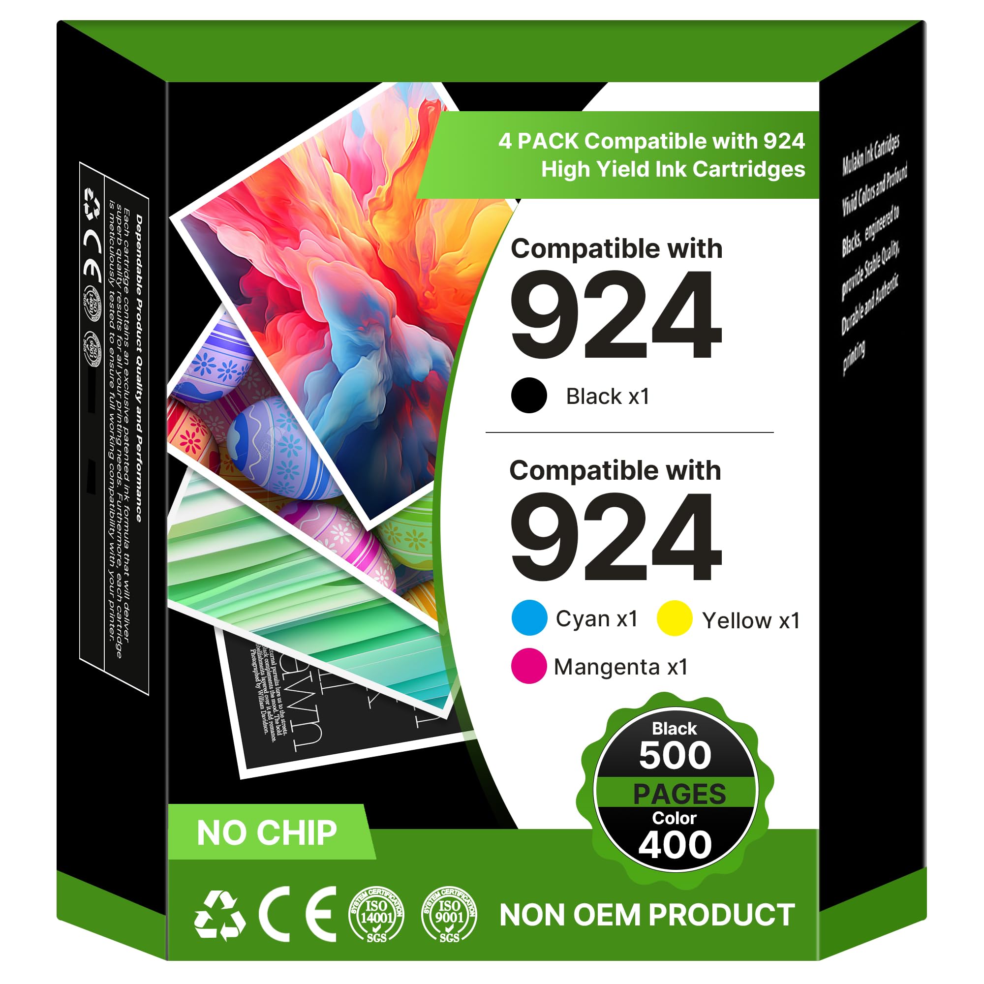 Cartuchos de tinta 924 de repuesto para HP 924 para HP OfficeJet Pro 8120e OfficeJet Pro 8122e 8124e 8125e 8132e 8134e 8135e 8130e 8138e 8139e impresora fotográfica de inyección de tinta, impresión