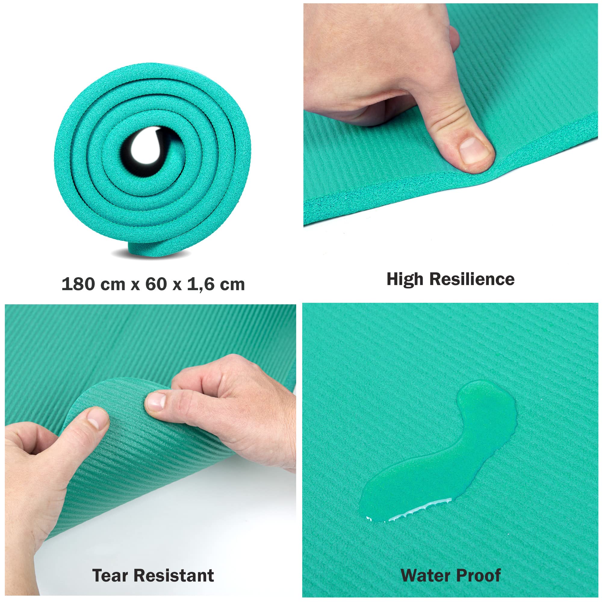 Gima 47080 Materassino con Fori, 180x60x1.6 cm, Verde