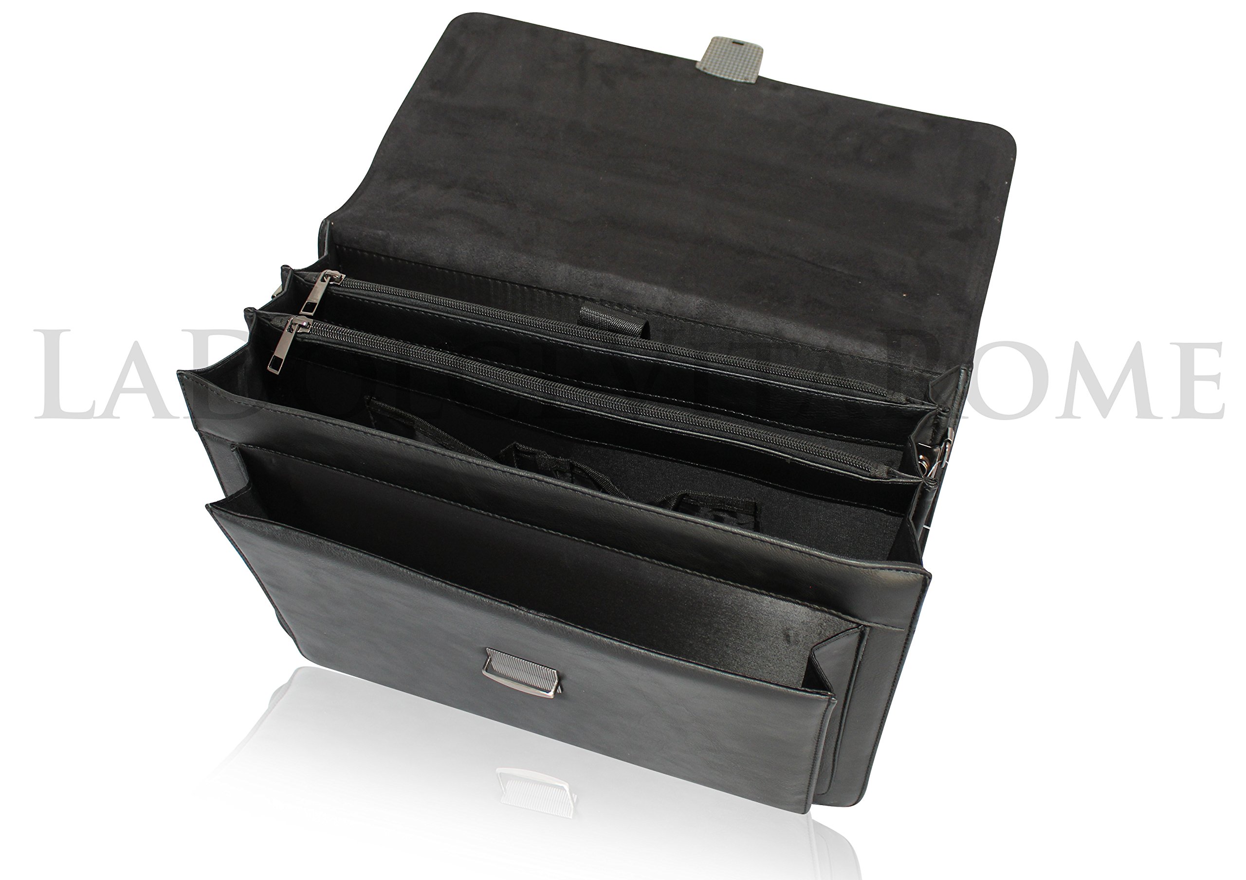 BORSA CARTELLA VENTIQUATTRORE PORTADOCUMENTI 24 ORE DA LAVORO TRACOLLA Tasca PC (Nero 8014)