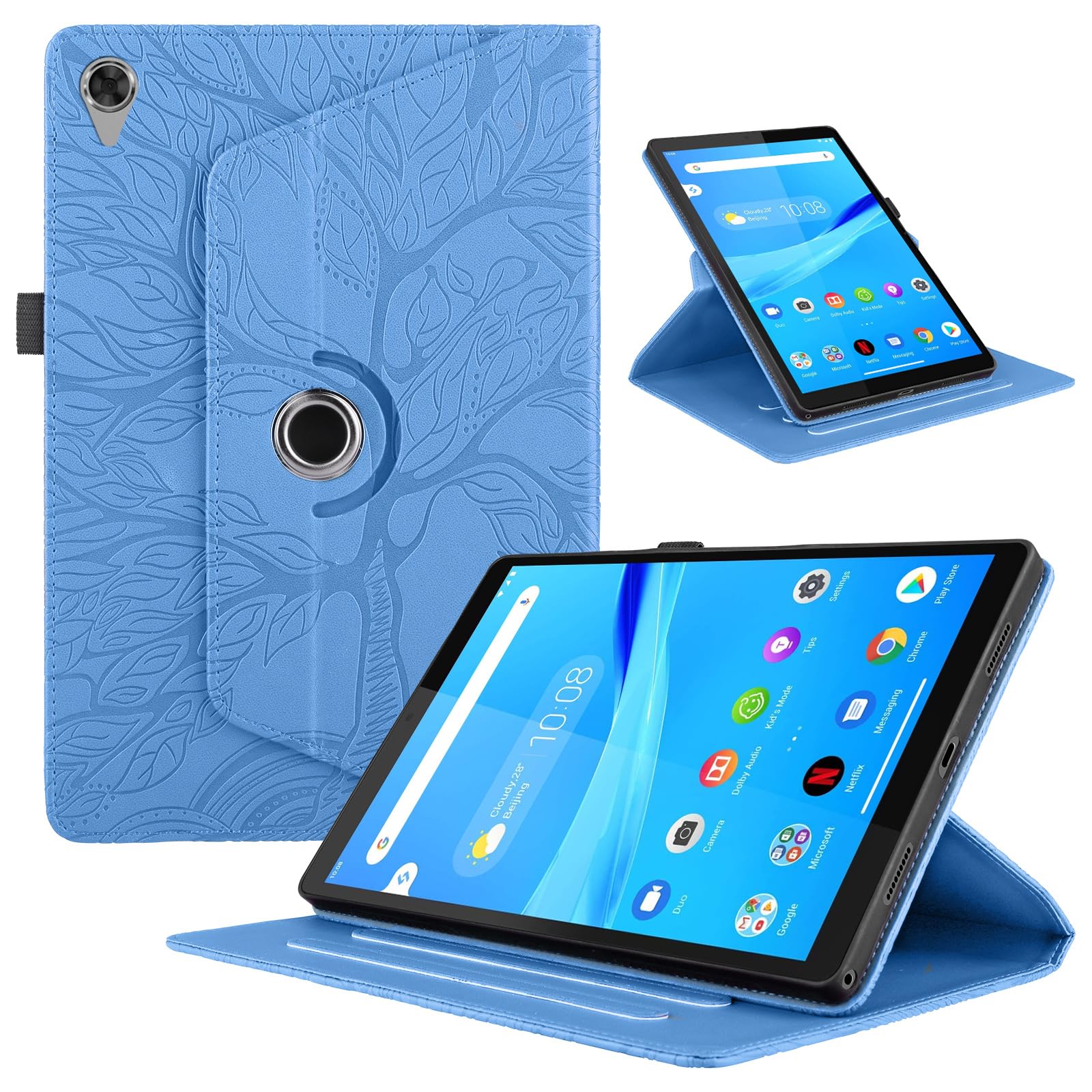 Funda para Samsung Galaxy Tab S9/ S8/ S7 11" (SM-X710/X700/T870) PU Cuero Tablets Protectora Cover 360°Carcasa Giratoria de ángulo Múltiple Stand Función Tablets Funda,Rojo Árboles — view 177