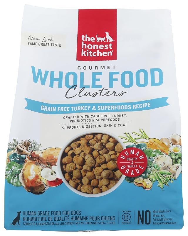 Ração seca desidratada para cães com peru e superalimentos The Honest Kitchen, sem grãos, 2,31 kg