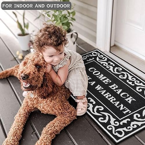 Miniatura 6 de Tapetes de bienvenida para interiores y exteriores con parte trasera de goma antideslizante, duradero, fácil de limpiar, divertido tapete para el
