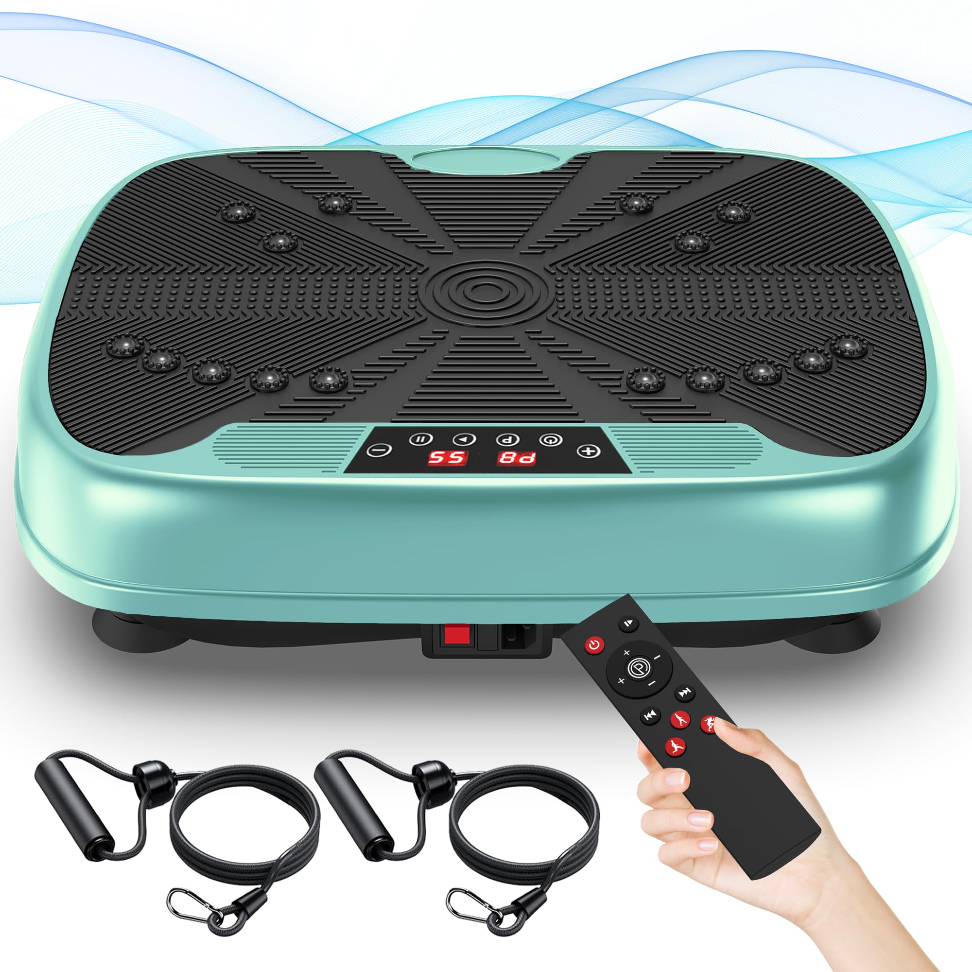 Plataforma de entrenamiento de plataforma de vibración para entrenamiento de cuerpo completo, plataforma de vibración con bandas de resistencia para dispositivos de entrenamiento en casa con control