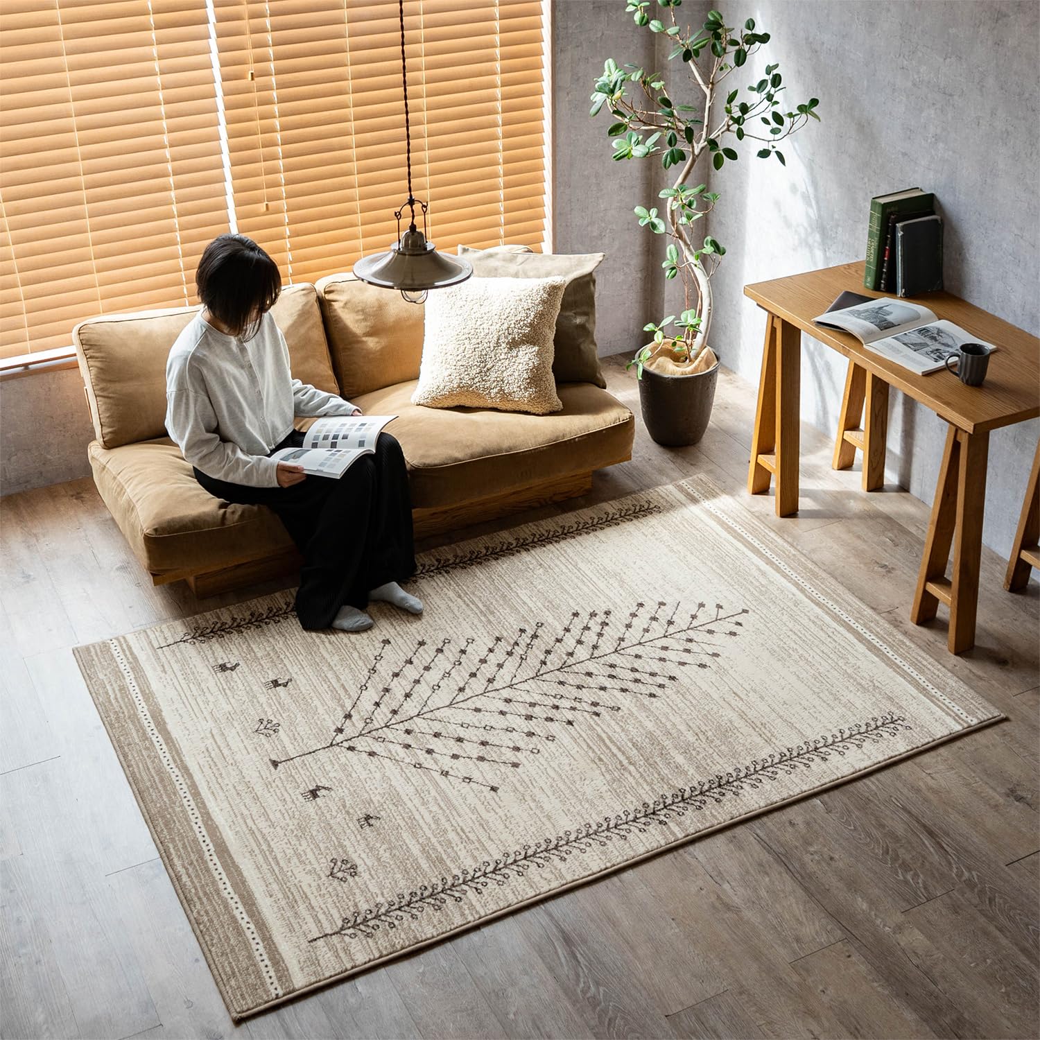 Amazon | サヤンサヤン サミ ラグ マット ギャベ風 ウィルトン織 200