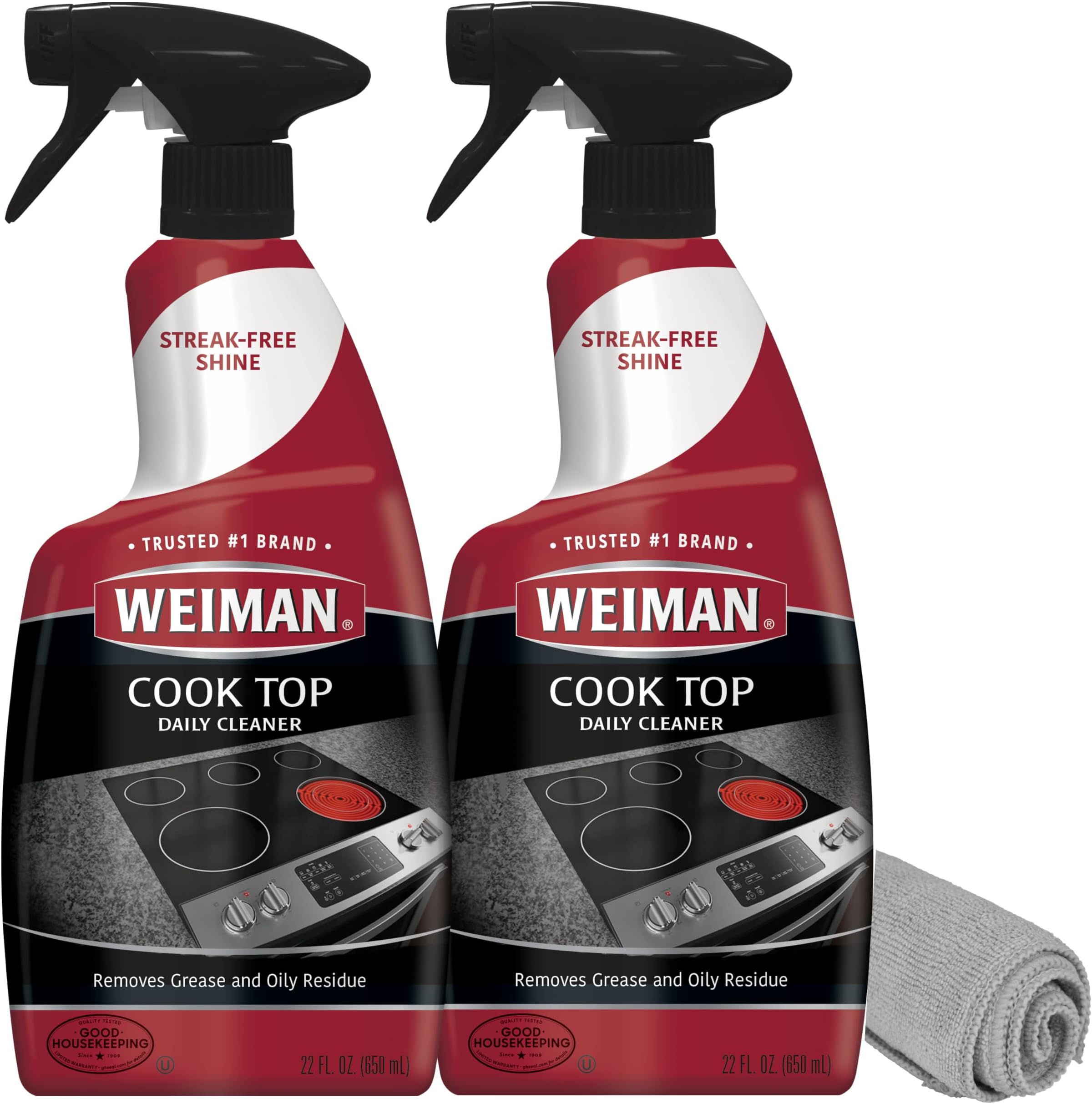 Weiman Cooktop Cleaner for Daily Use (2 Pack) Streak Free