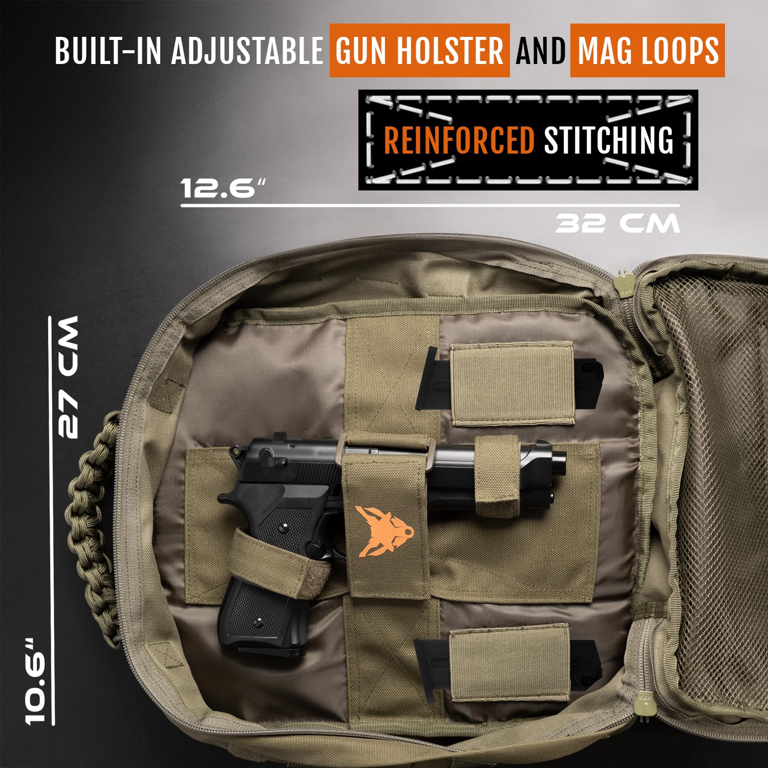 ACE Schakal Sacoche pour Armes - Sacoche d'intervention avec Molle pour Pistolet & Armes Courtes - Tactique & verrouillable grâce à Un Cadenas