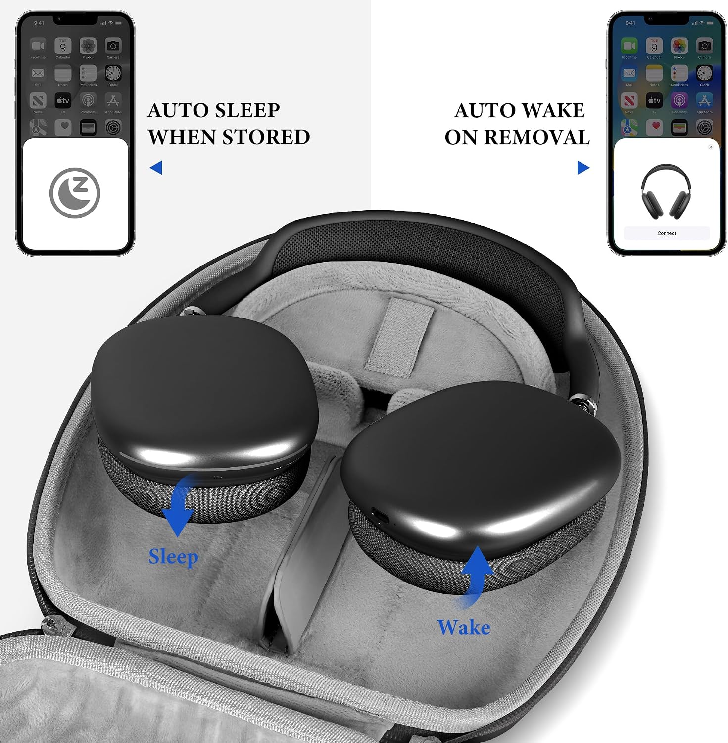 Geekria PRO Charging Headphones Case Compatible with Apple AirPods Max 2, AirPods Max, Hard Shell, Durable, Multi-Layer Protection (Black) Without Power Bank