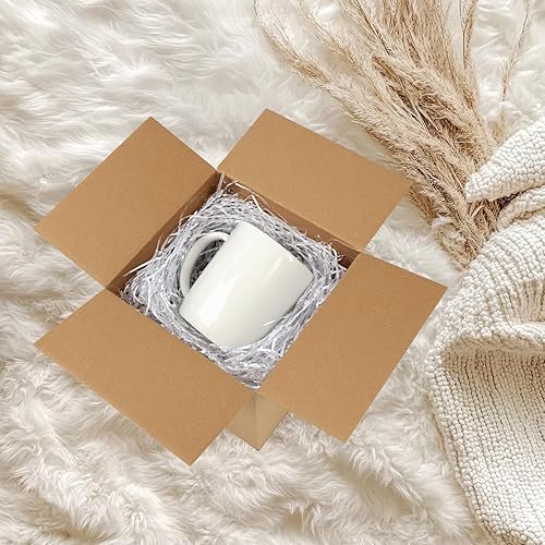 Miniatura 30 de CRUGLA Cajas de envío de 9 x 6 x 4 para pequeñas empresas, caja de embalaje de cartón corrugado, 25 paquetes Marrón,Blanco