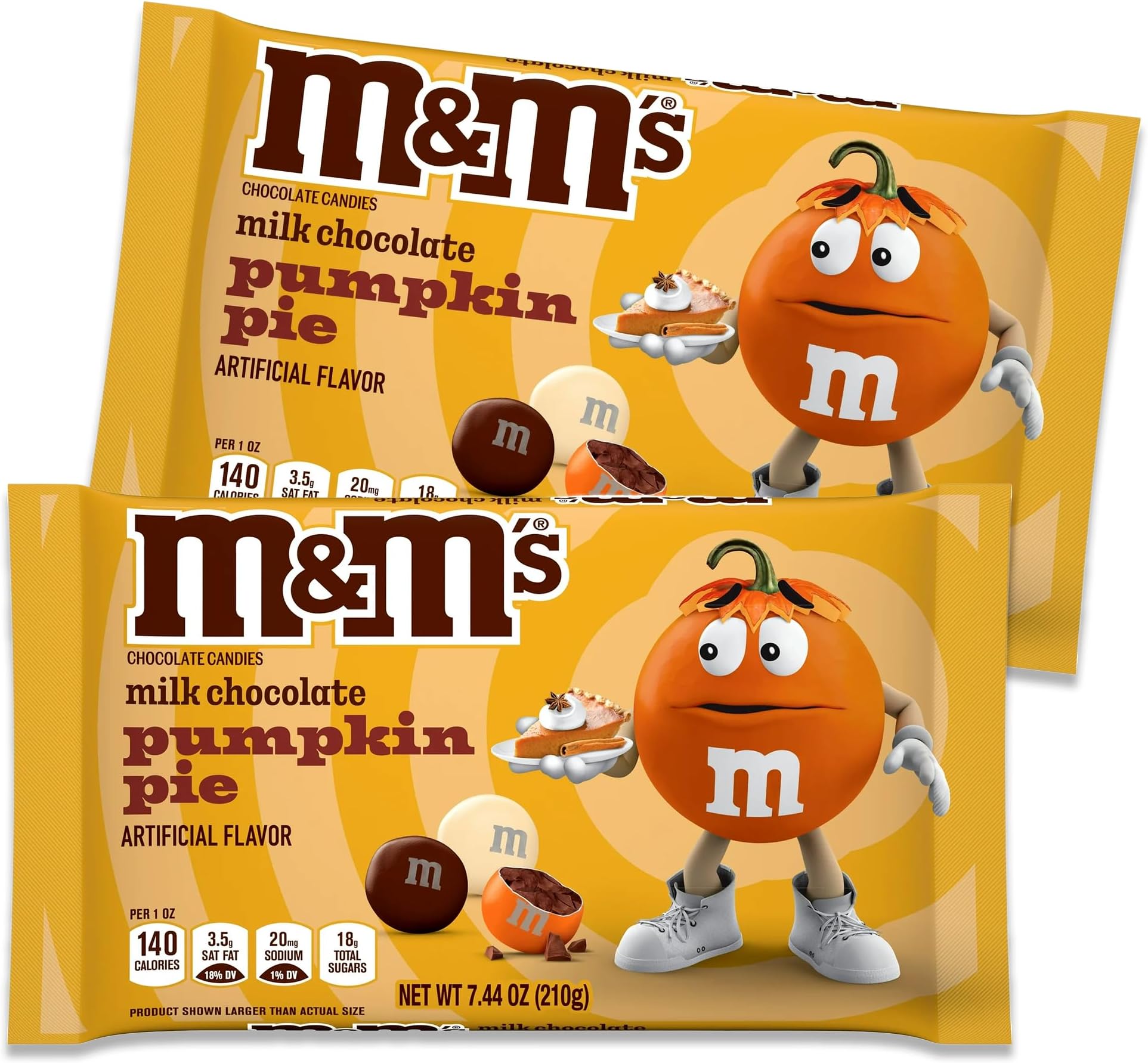 Pumpkin Pie Fall Candy Chocolate Pieces 2 x 7.44oz Bags. Pumpkin Candy