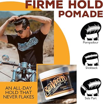 Suavecito Firme Strong Hold Pomade Medium Shine Water Based for Men 113g | Strong Hold Water Based Hair Pomade for All Hairstyles. Medium Shine Flake Free Formula. Easy to Wash Out. All Day Hold.