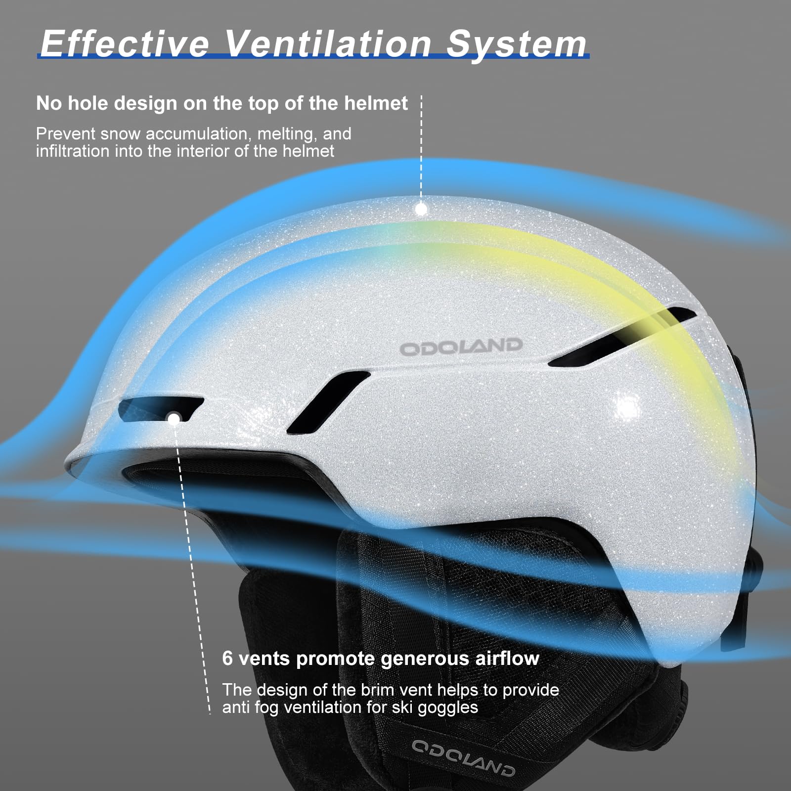 Odoland Casco da Sci per Uomo Donna Ragazzo e Ragazzi, Casco da Snowboard Ruota Regolabile, Ottima Ventilazione, Casco Ski per Sci Pattinaggio Snowboard