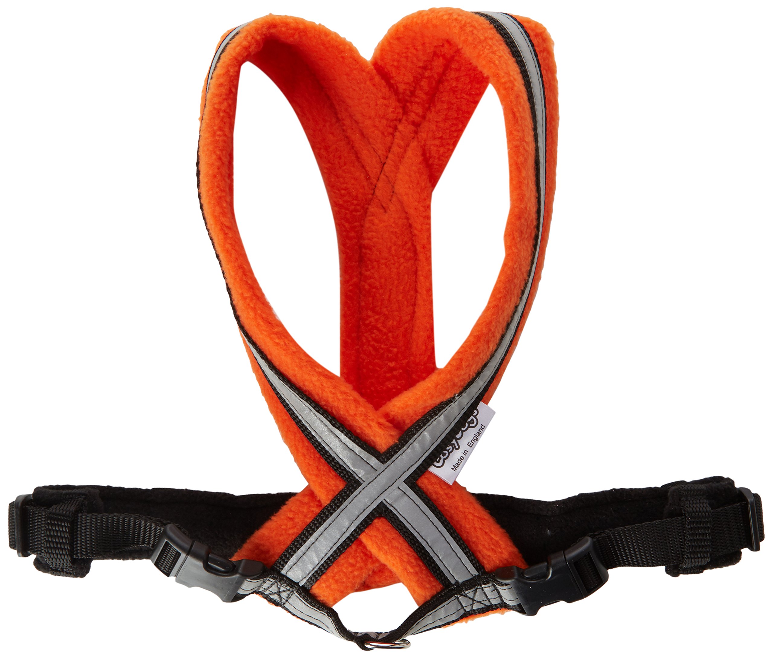 CosyDogs High Visibility Fleece Dog Harness in Orange: Size 4