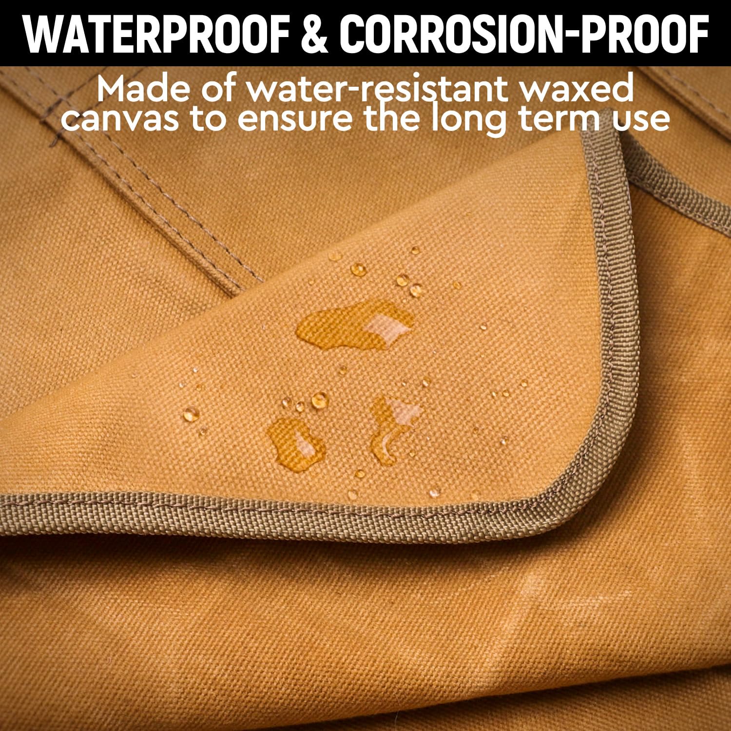 Woodworking Apron for Men Shop Apron 20 oz Canvas Work Apron with 9 Tool Pockets Heavy Duty Wood — view 3